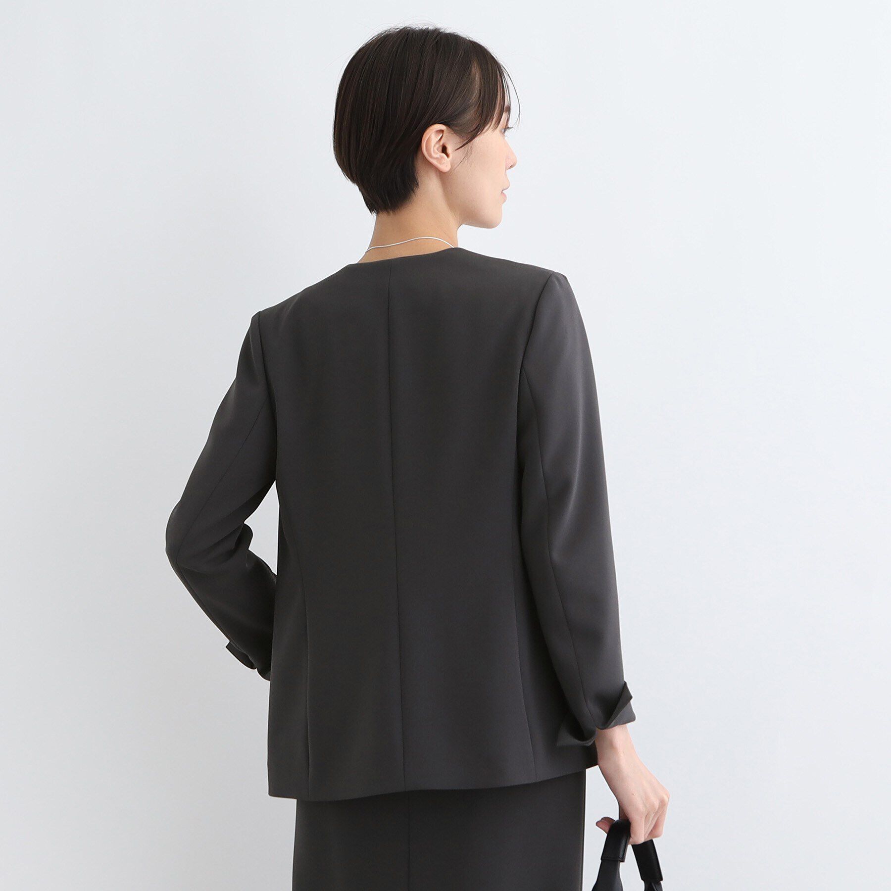 INDIVI「【洗える／日本製／定番スーツ】トリアセテート混ストレッチノーカラージャケット」|スーツ|