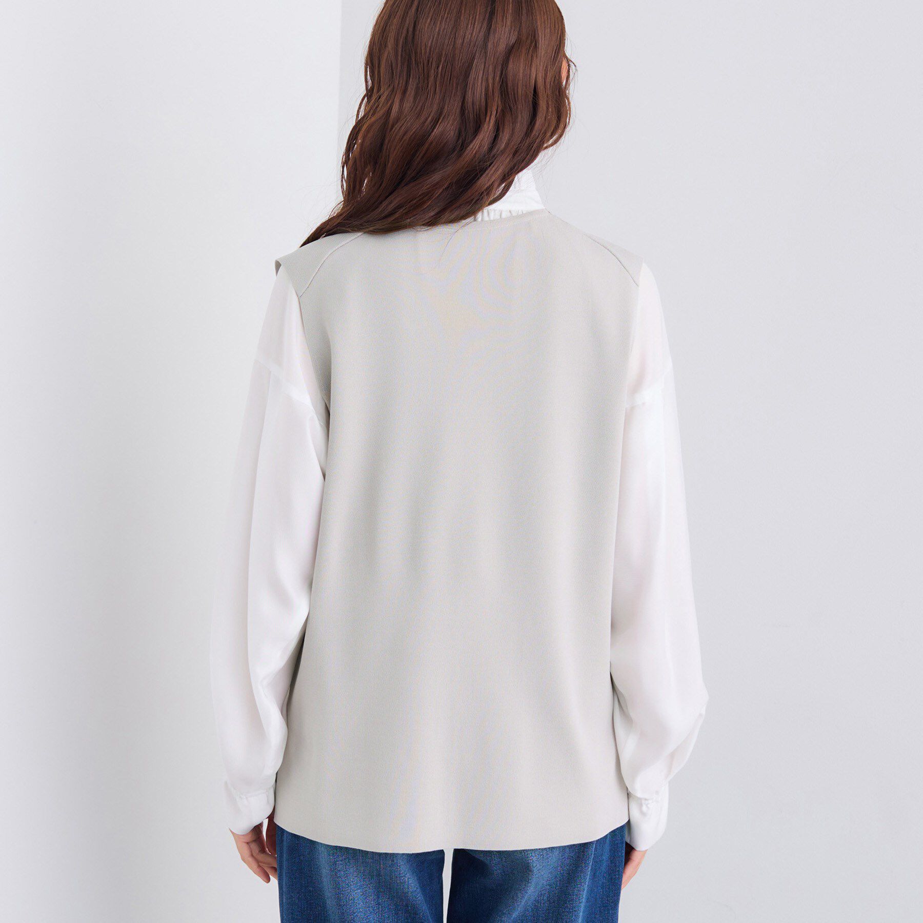 INDIVI「Vネック ニットジレ」|ニット・セーター|