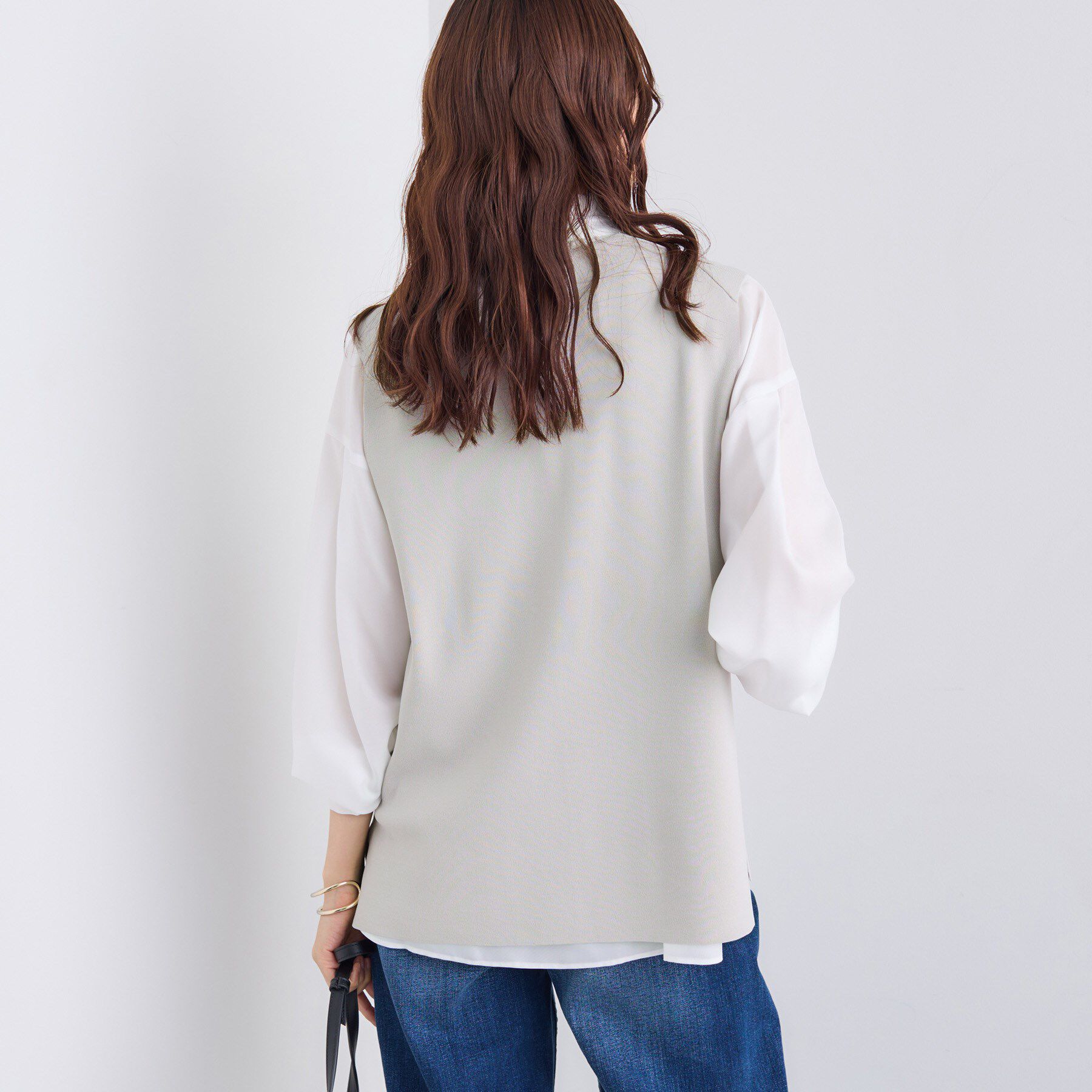 INDIVI「Vネック ニットジレ」|ニット・セーター|