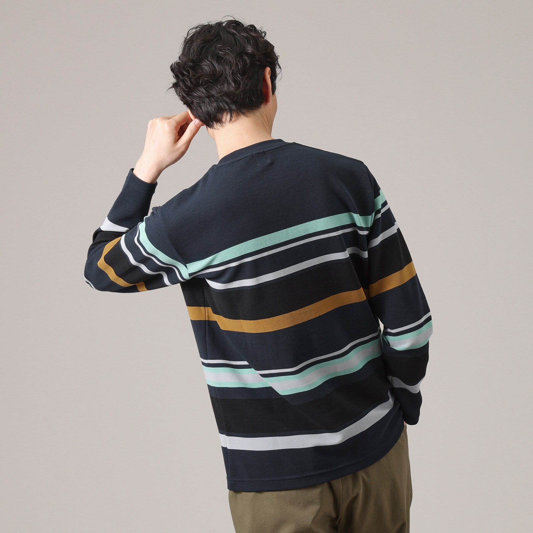 TAKEO KIKUCHI「リップルパネルボーダーカットソー」|Tシャツ・カットソー|