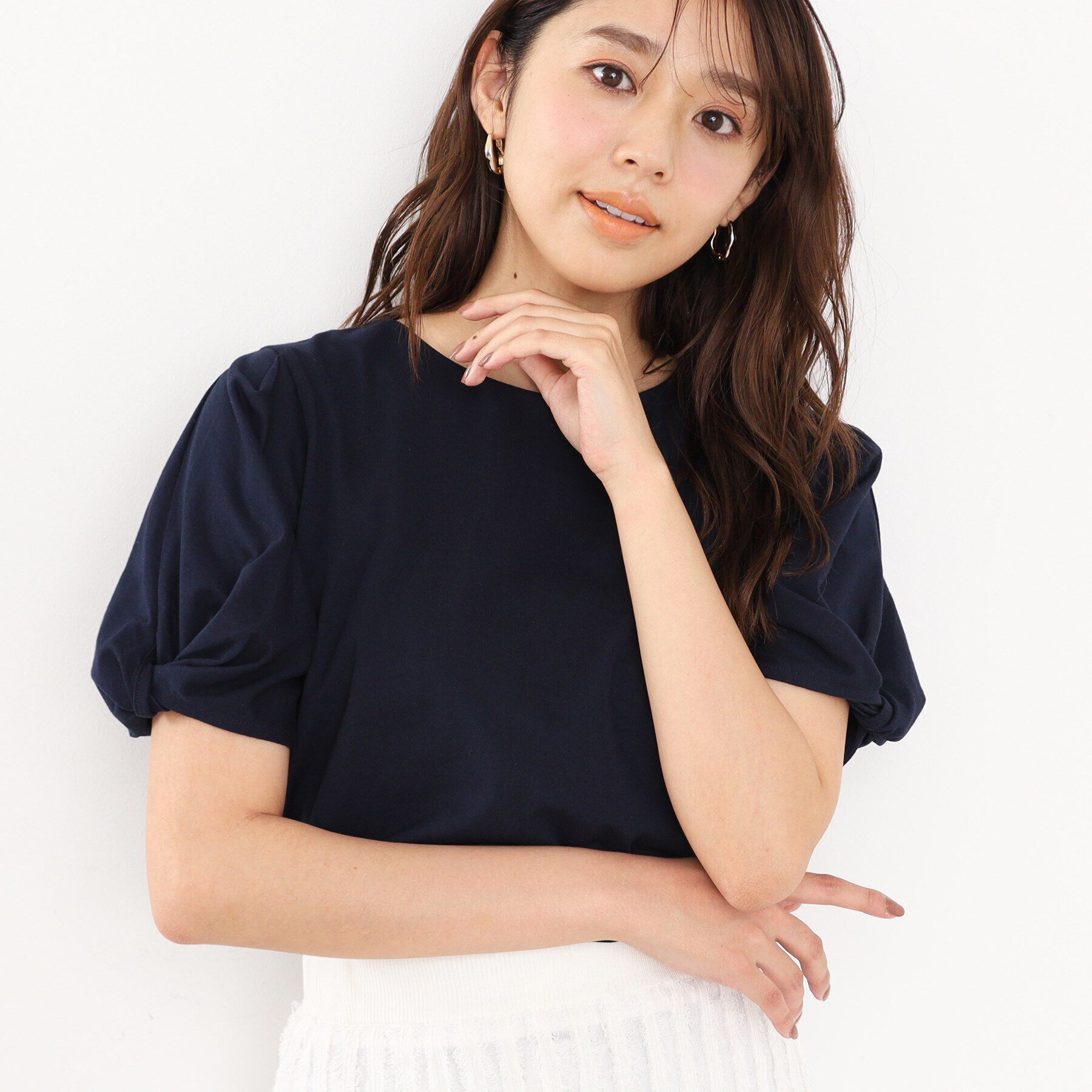 index「UV　ツイストスリーブカットソー【洗濯機洗い可/UVケア】」|Tシャツ・カットソー|