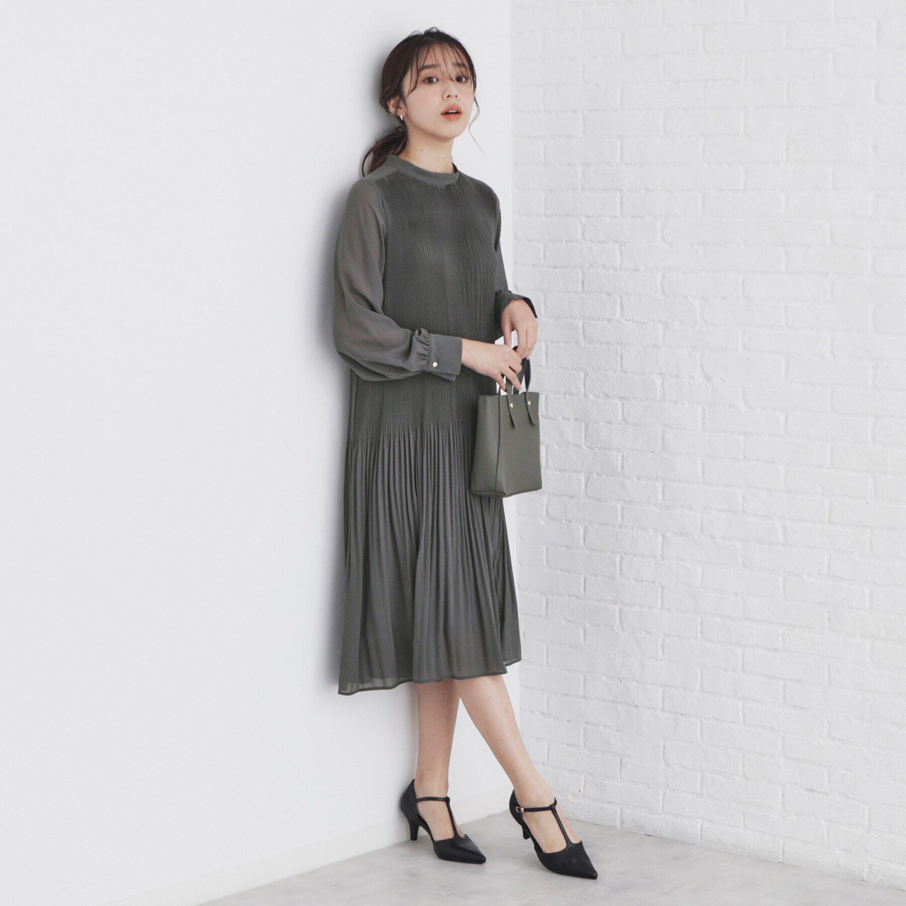 index「2WAYリボン プリーツワンピース【洗濯機洗い可】」|ワンピース|