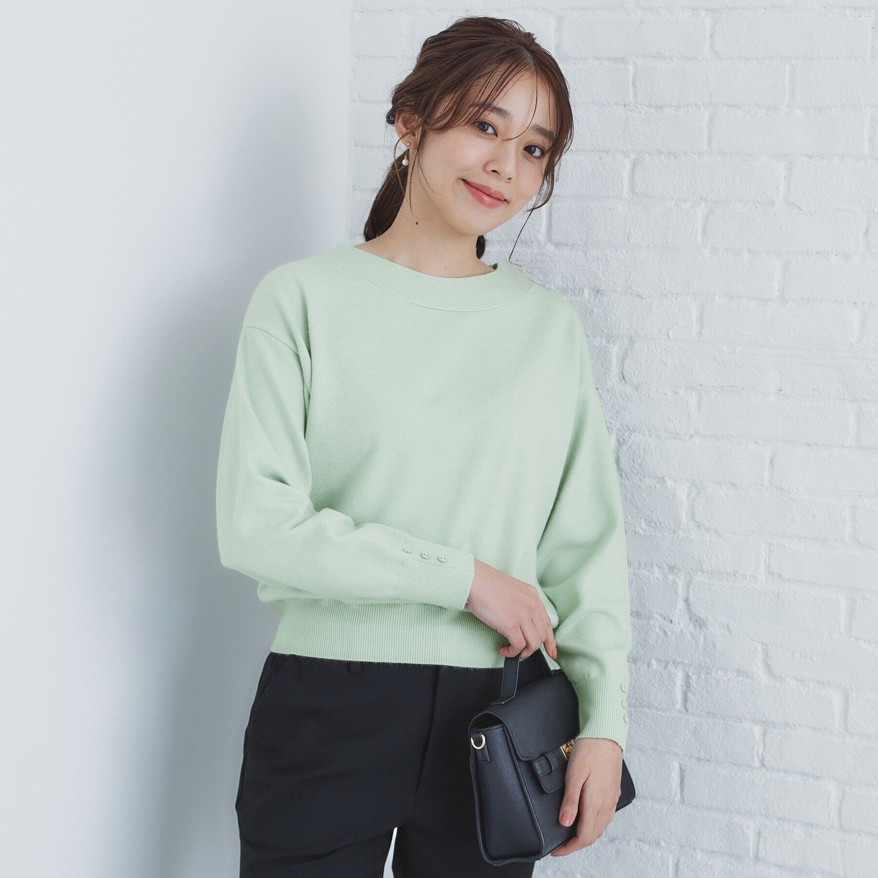 index「≪エマール検証済≫8colorボートネックニット【洗濯機洗い可】」|ニット・セーター|ミントグリーン(82