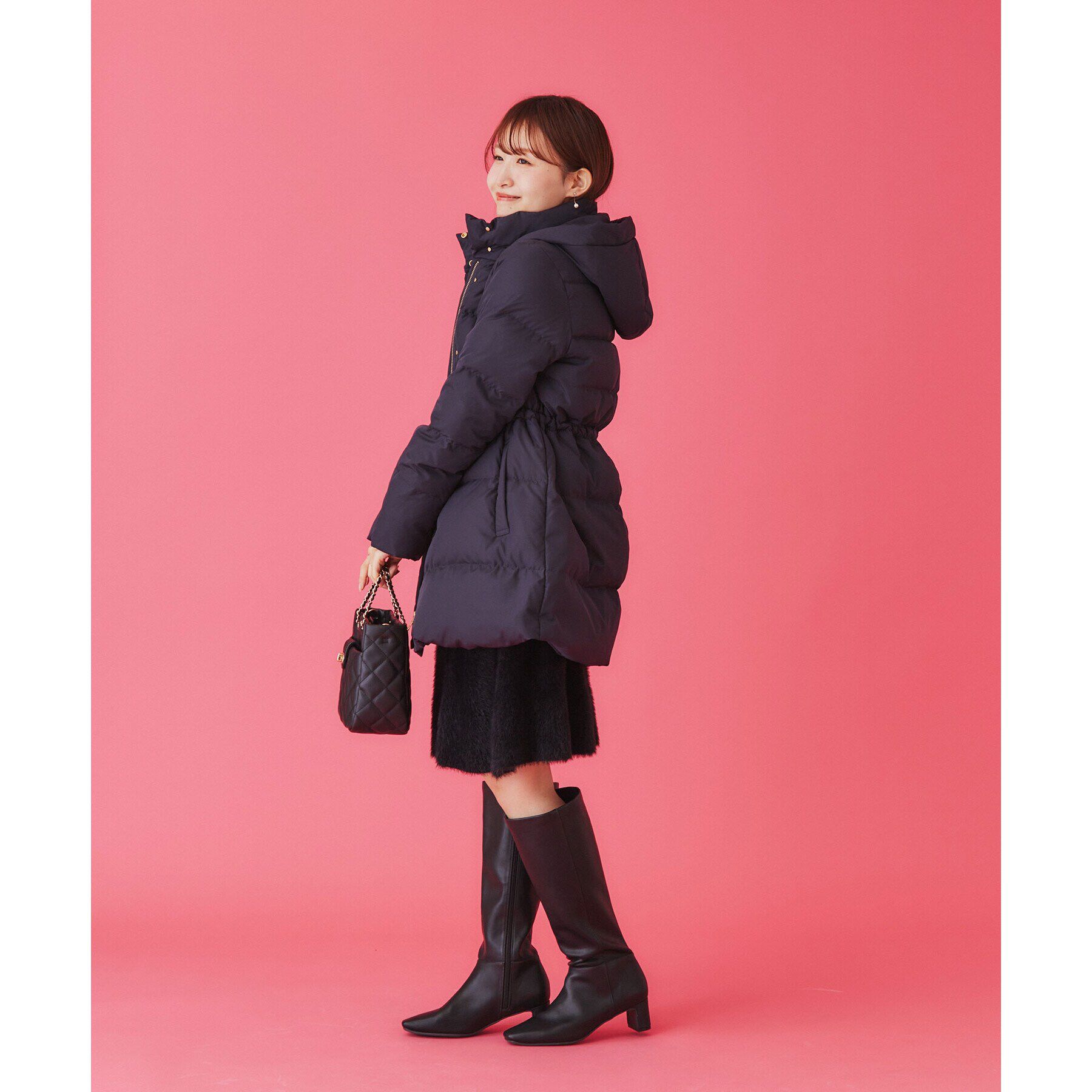 index「《XS-LLsize》河田ダウン ドロストミドルコート【洗濯機洗い可/撥水/静電気防止裏地】」|ダウン|