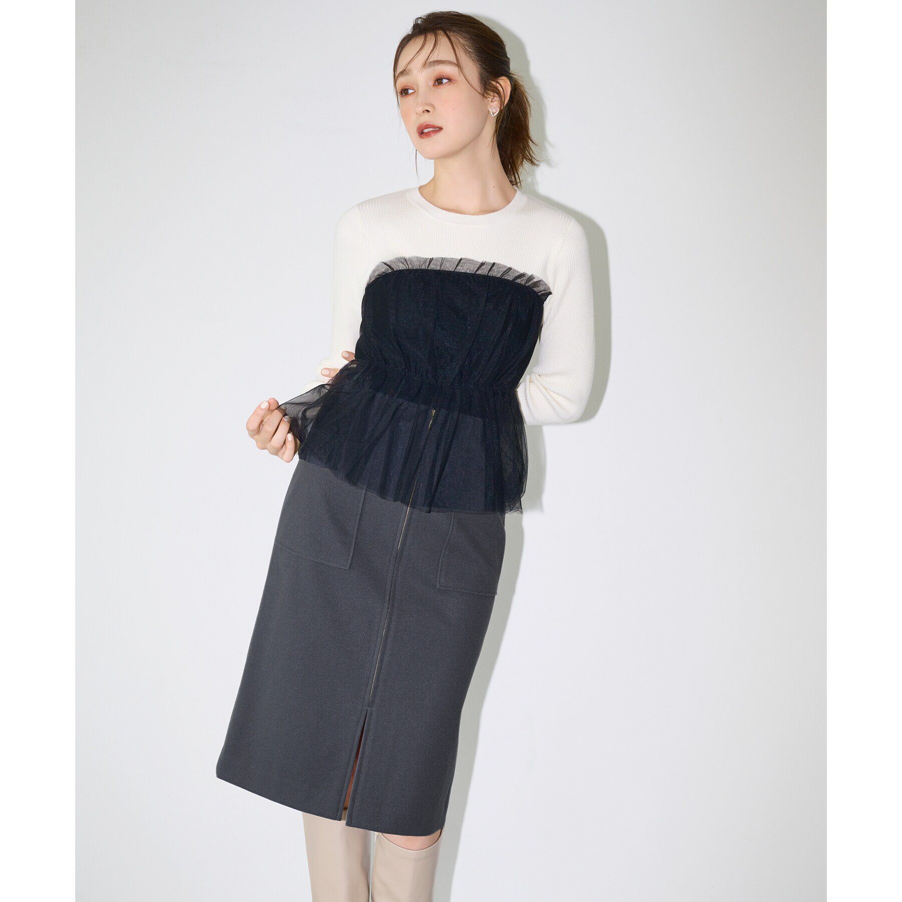 index「ジップタイトスカート【洗濯機洗い可/イージーアイロン】」|スカート|