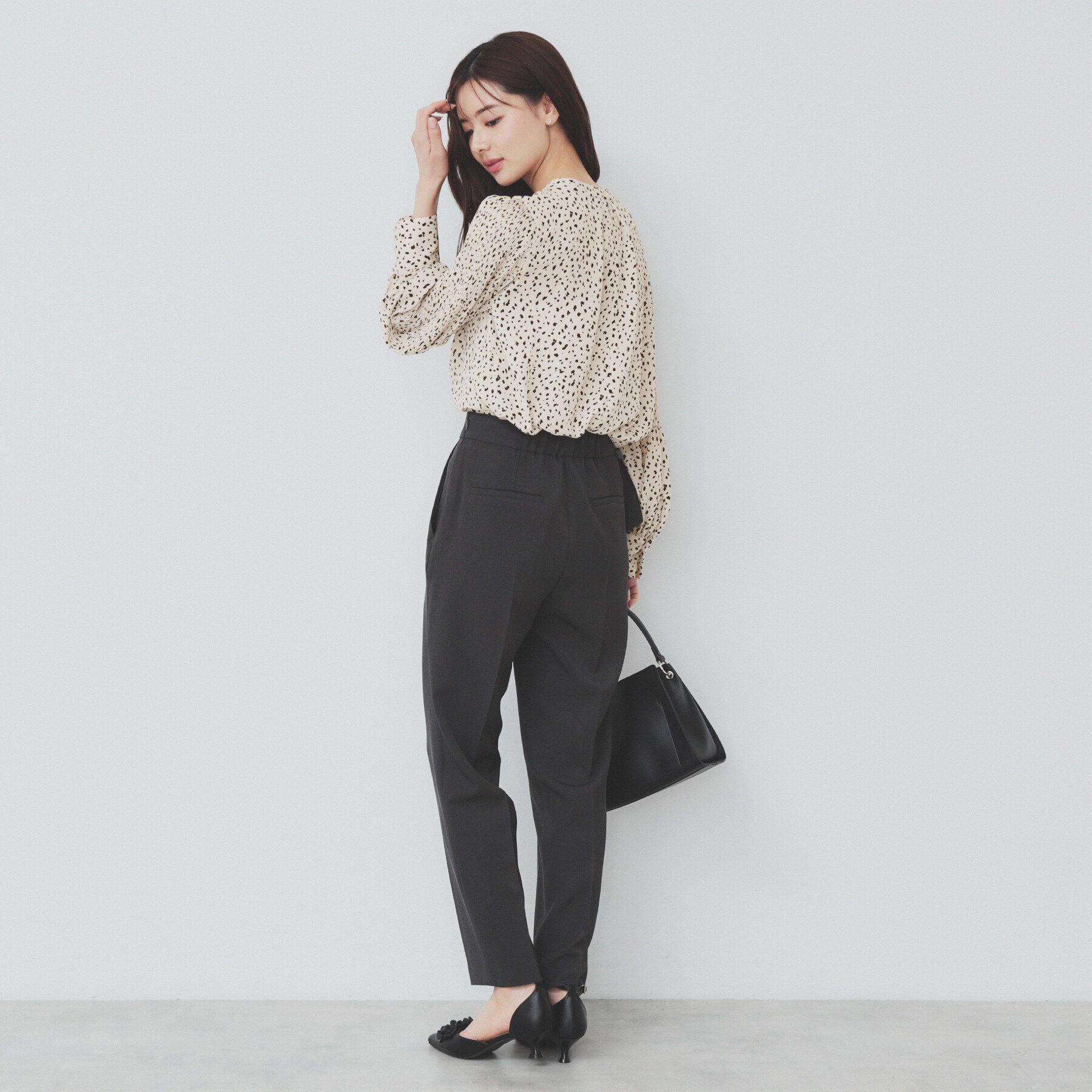 index「ボウタイプリーツスリーブ柄アソートブラウス【洗濯機可・イージーアイロン】」|シャツ・ブラウス|