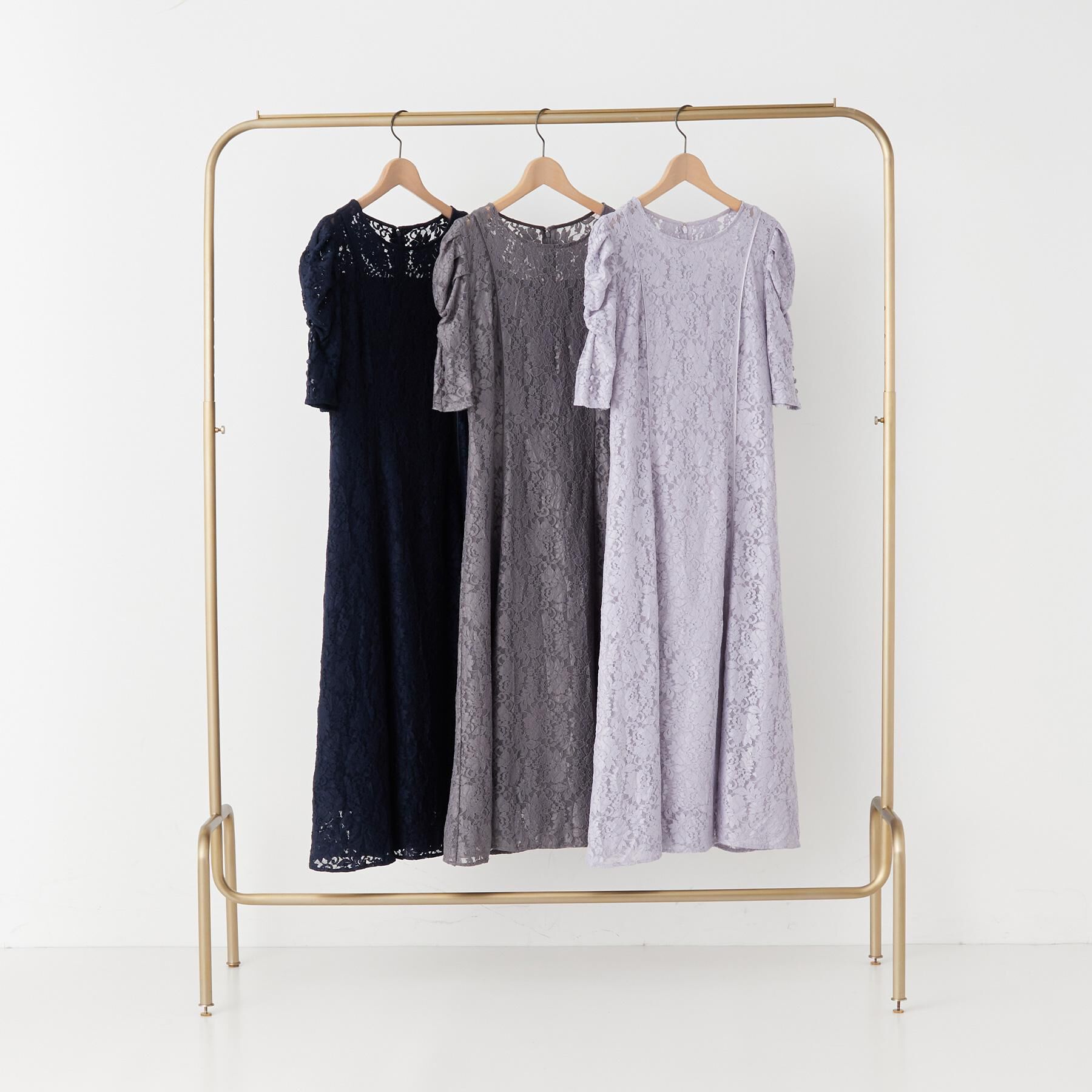 index「総レースギャザースリーブワンピース【洗濯機洗い可】」|ワンピース|