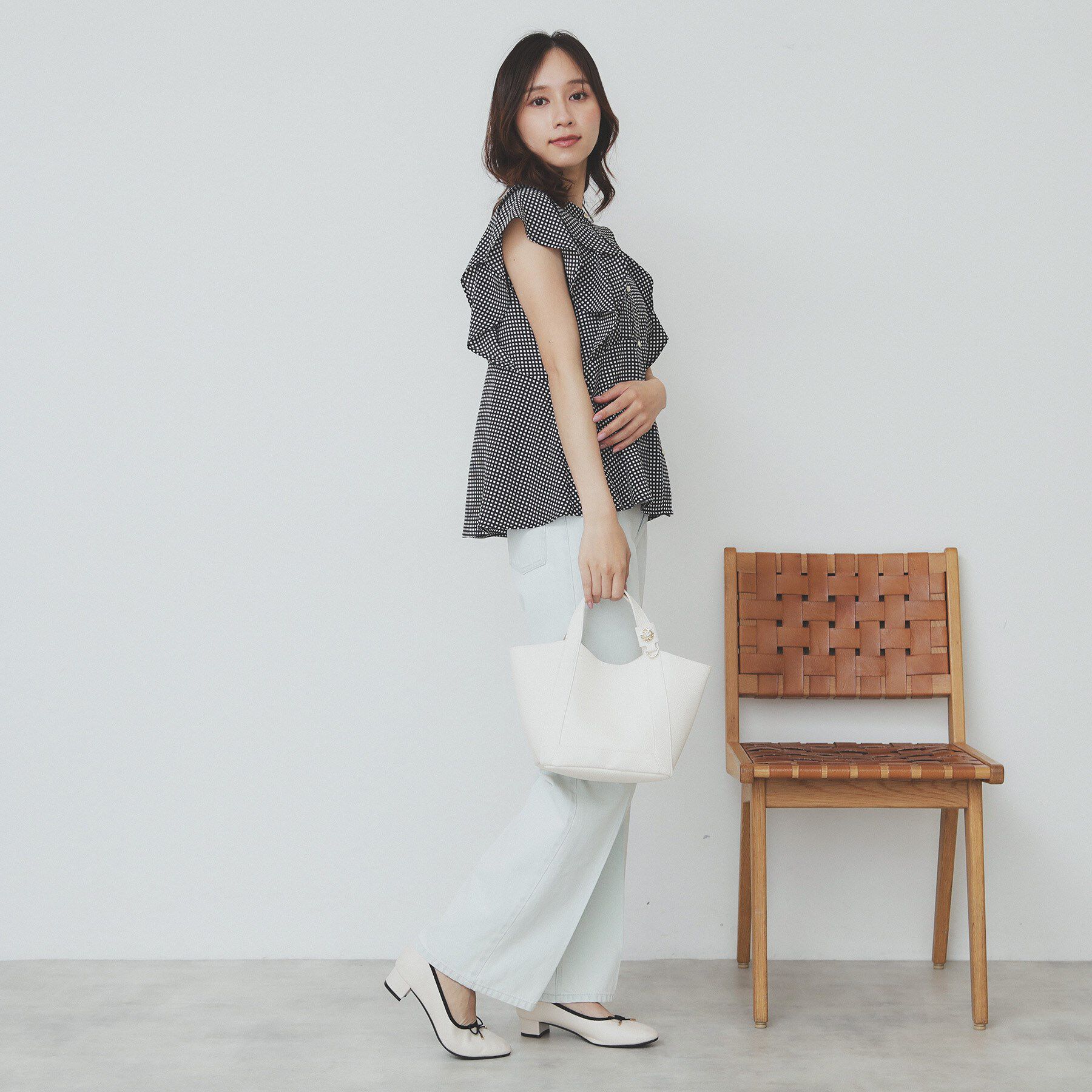 index「ダブルフリルバンドカラーブラウス【洗濯機洗い可/イージーアイロン/防シワ】」|シャツ・ブラウス|