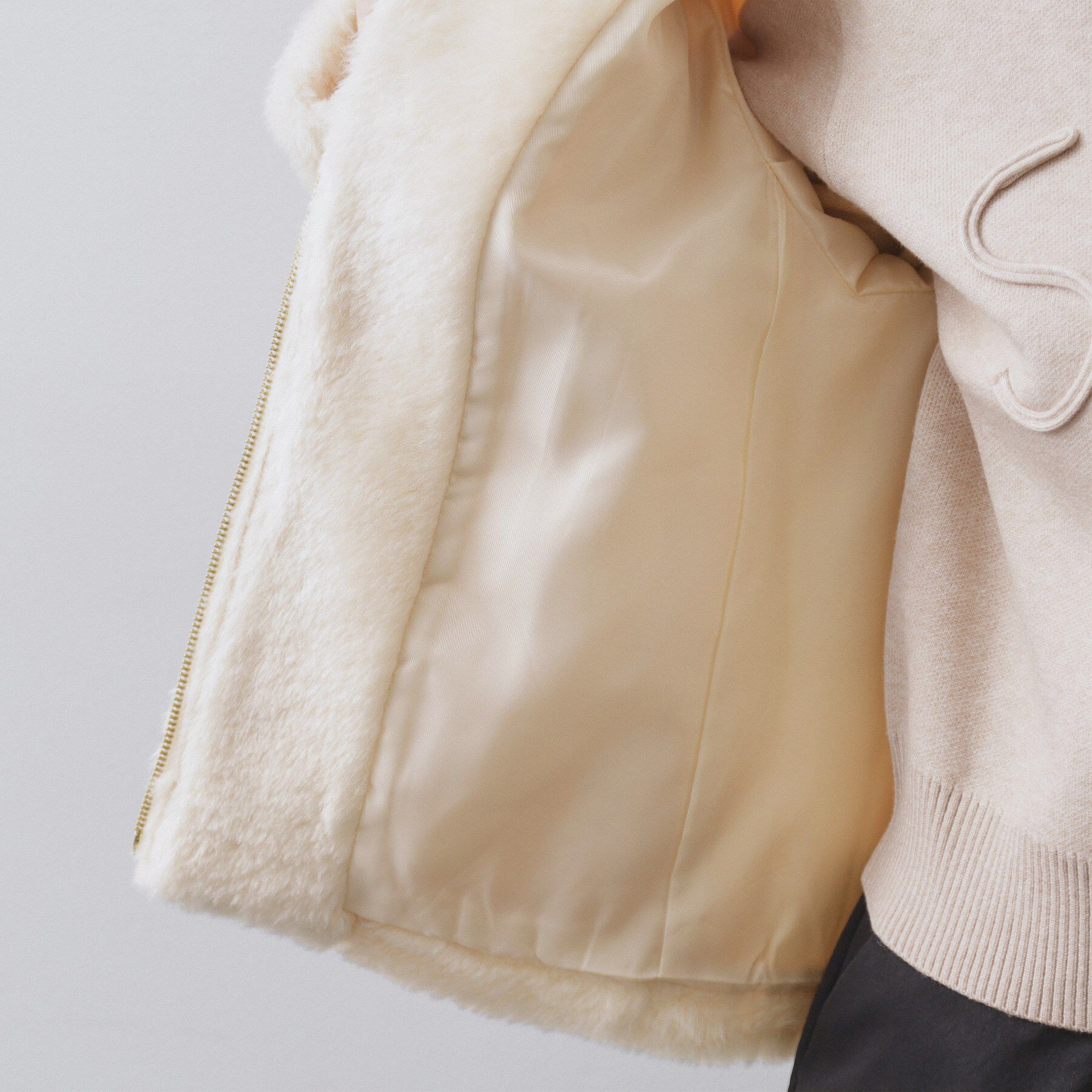 OPAQUE.CLIP「ステンカラーボアブルゾン【洗える】」|ブルゾン・スタジャン|