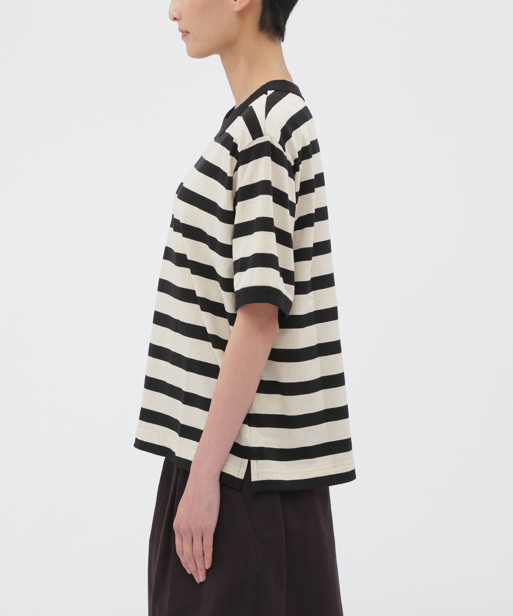 MHL.「COTTON LINEN STRIPE JERSEY (オンラインショップ限定)」|Tシャツ・カットソー|