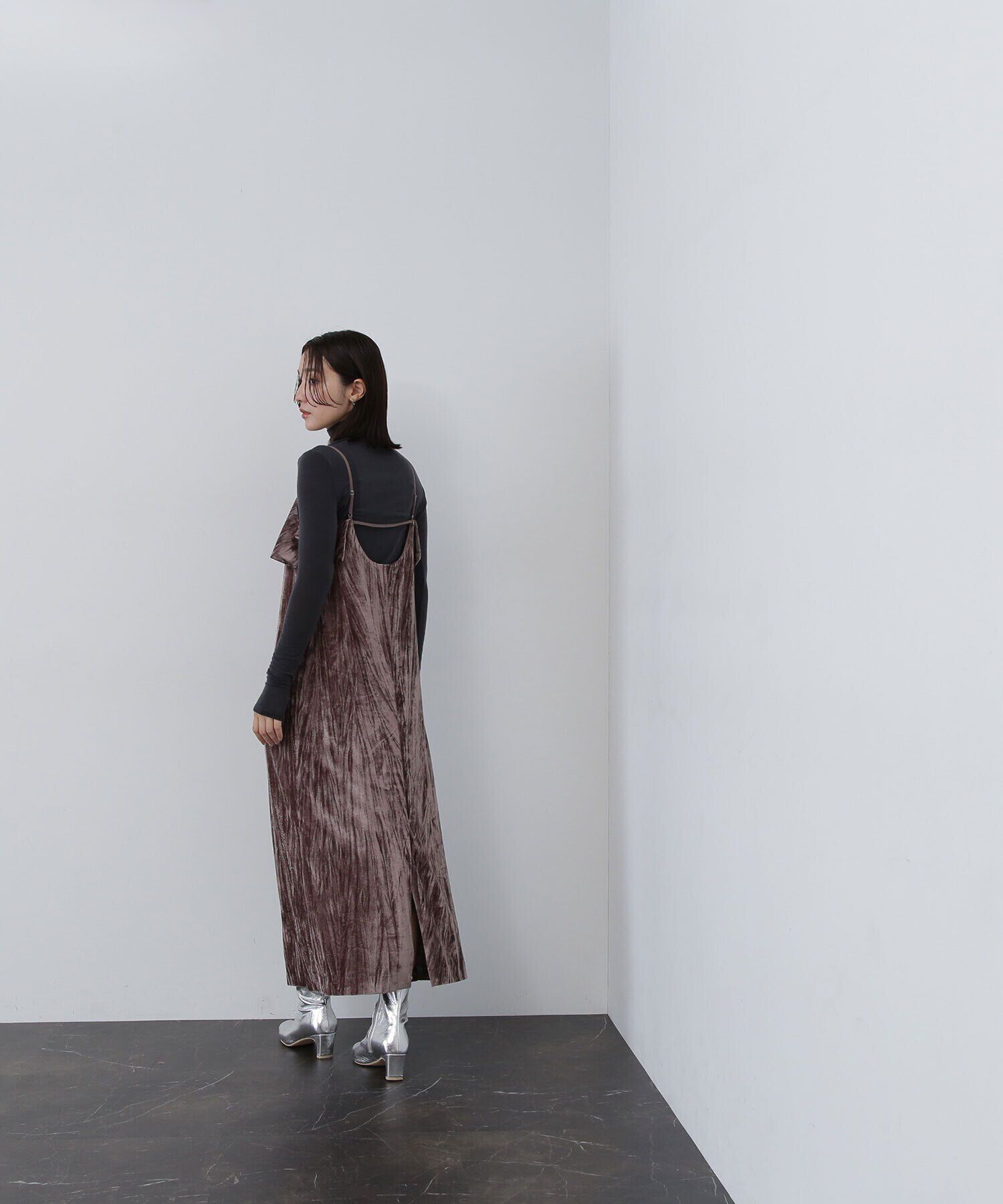  「ベロアナローキャミワンピース」|ワンピース|