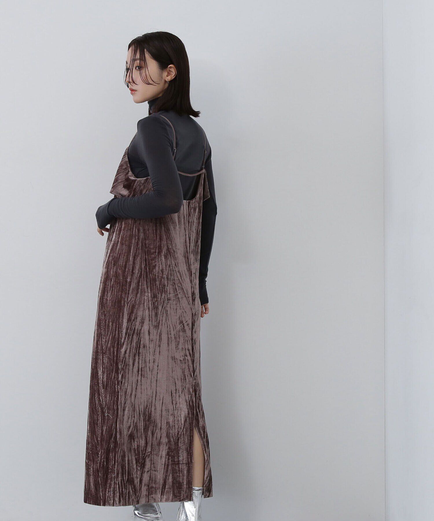  「ベロアナローキャミワンピース」|ワンピース|