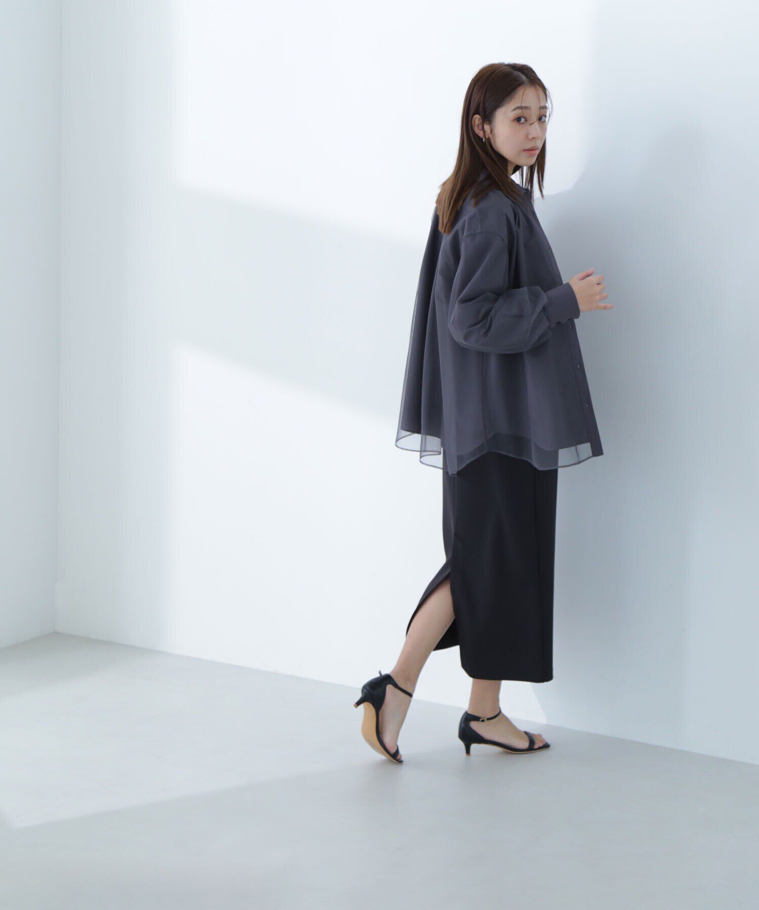  「チュールレイヤードオーバーシャツ」|シャツ・ブラウス|