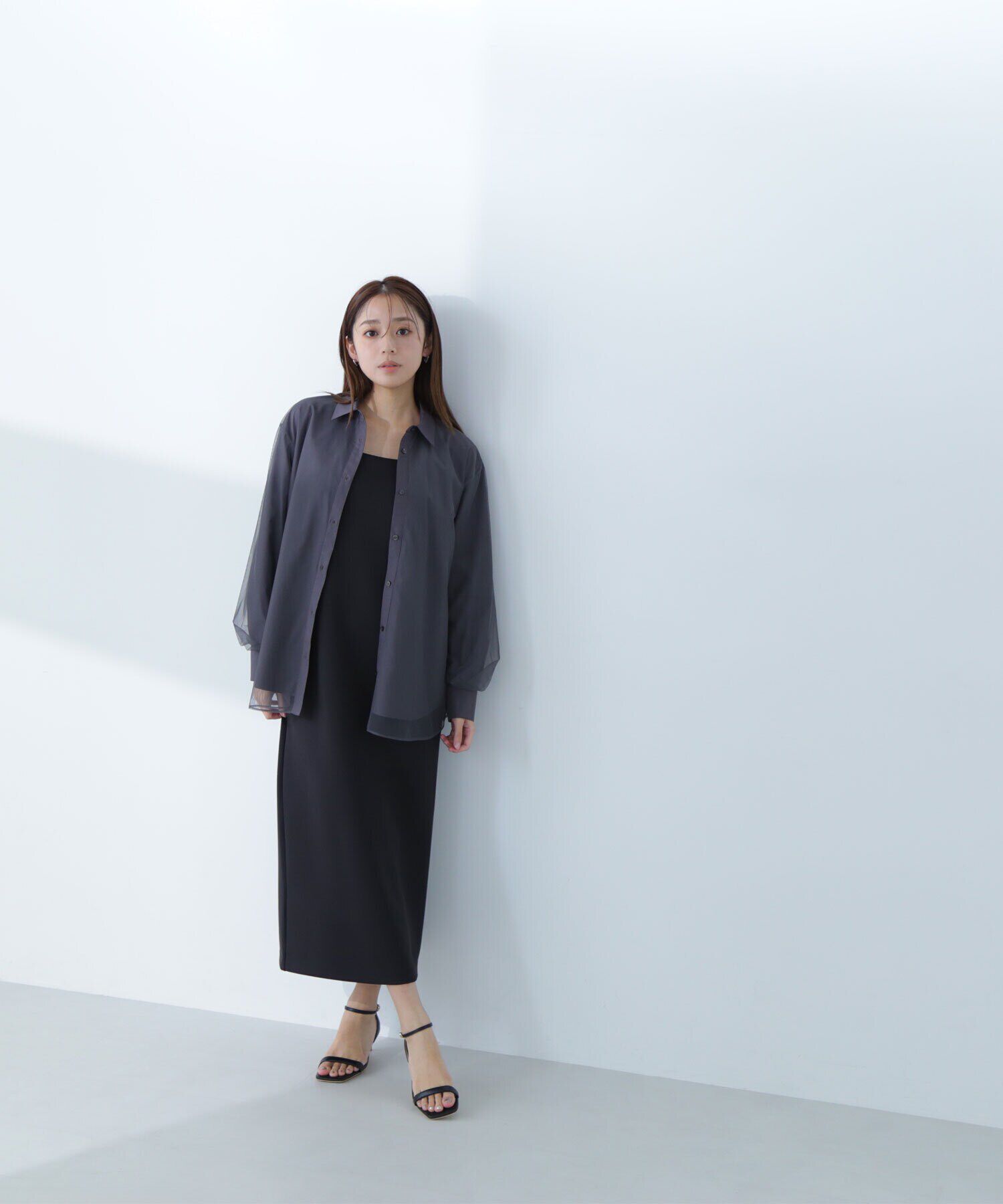  「チュールレイヤードオーバーシャツ」|シャツ・ブラウス|