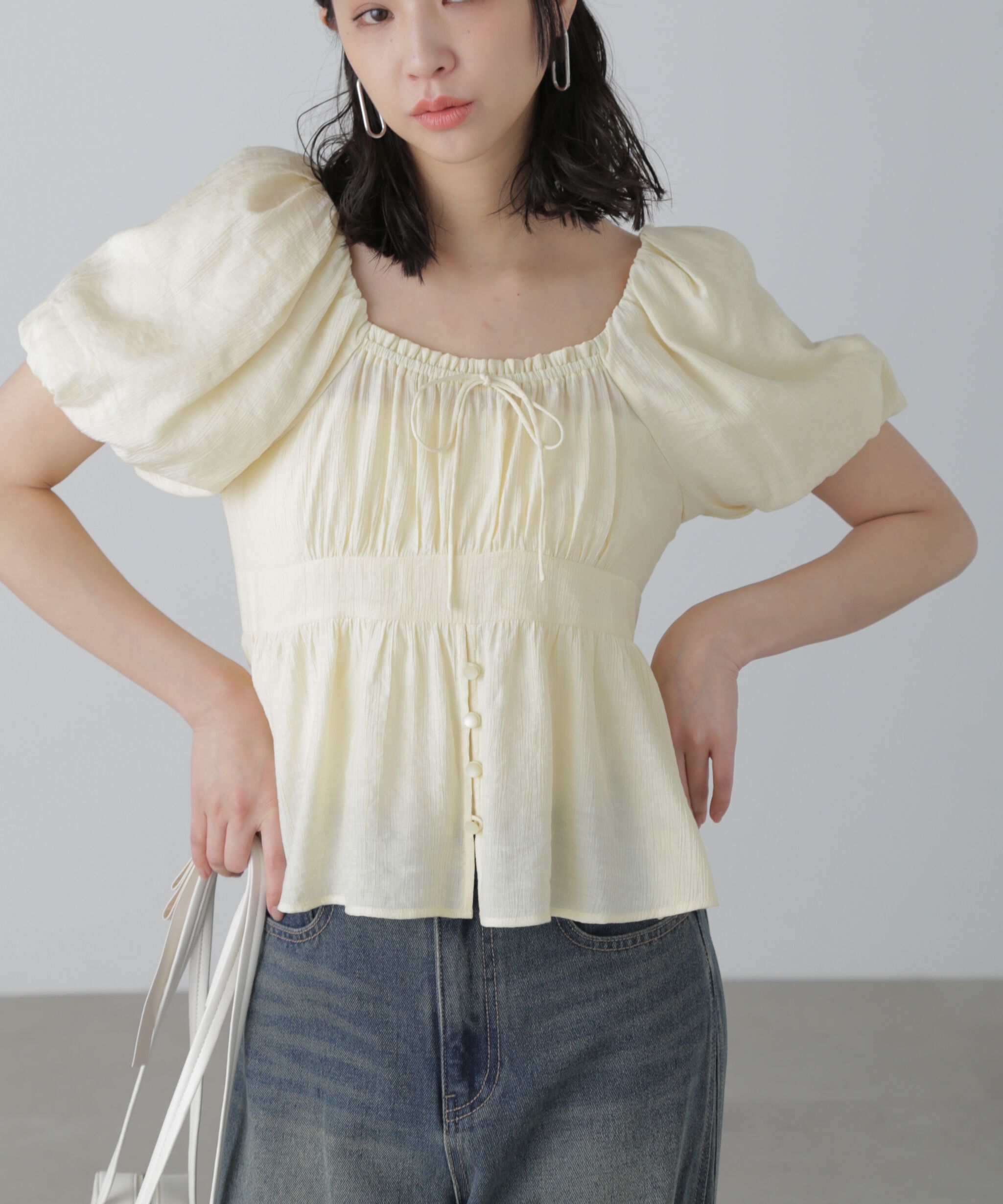  「2wayオフショルブラウス」|シャツ・ブラウス|イエロー