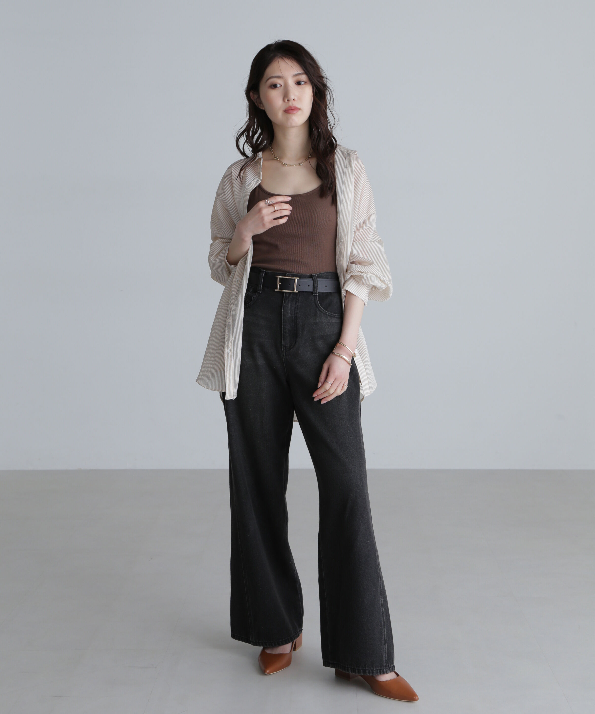  「シアーストライプオーバーシャツ」|シャツ・ブラウス|