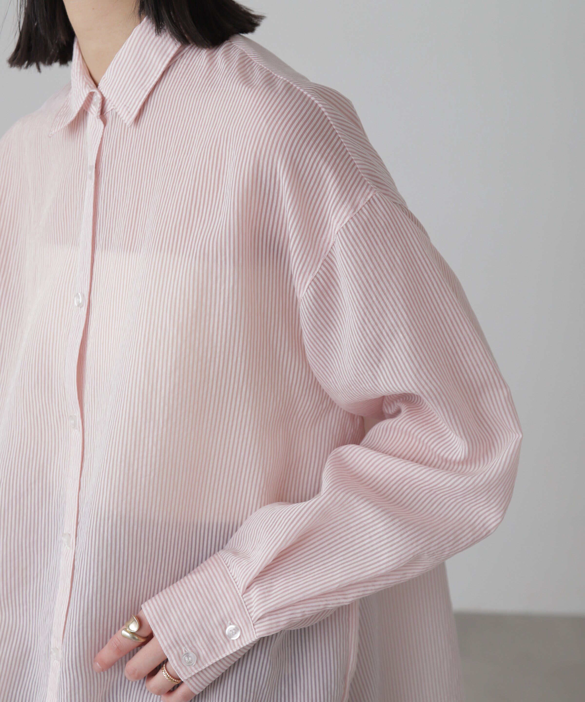  「シアーストライプオーバーシャツ」|シャツ・ブラウス|