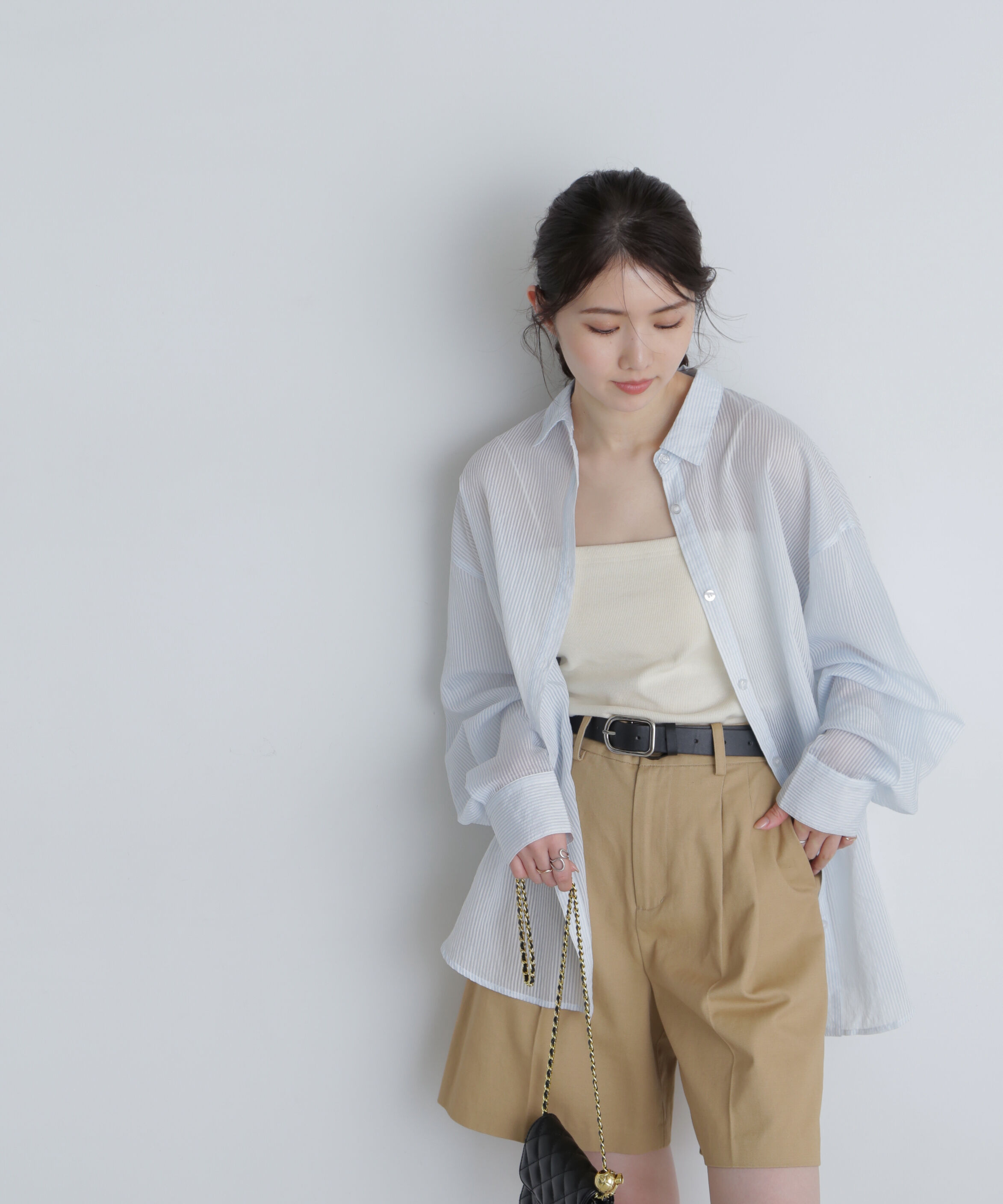  「シアーストライプオーバーシャツ」|シャツ・ブラウス|