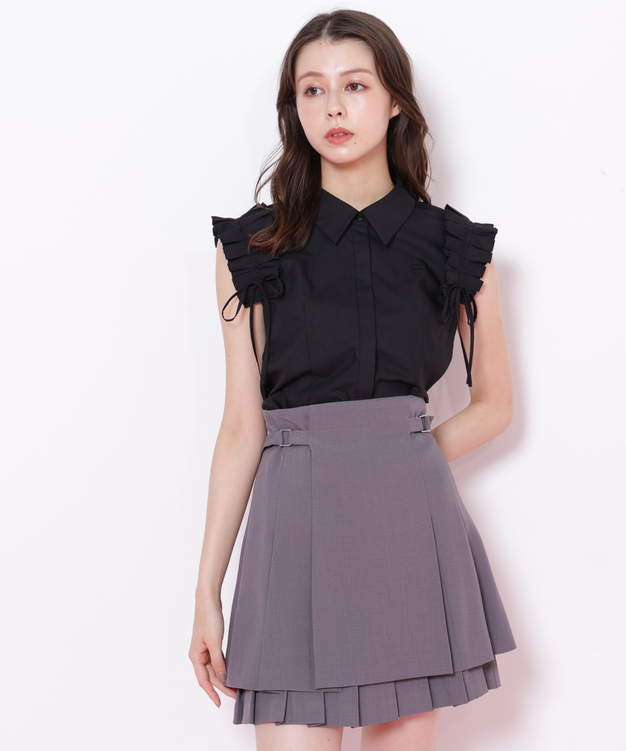  「ショルダーフリルブラウス」|シャツ・ブラウス|