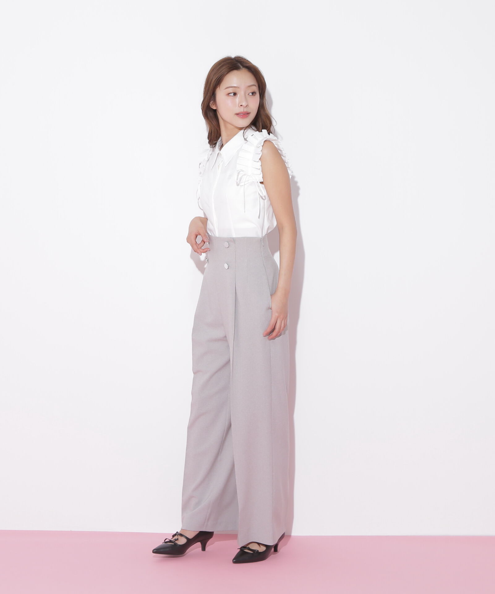  「ショルダーフリルブラウス」|シャツ・ブラウス|