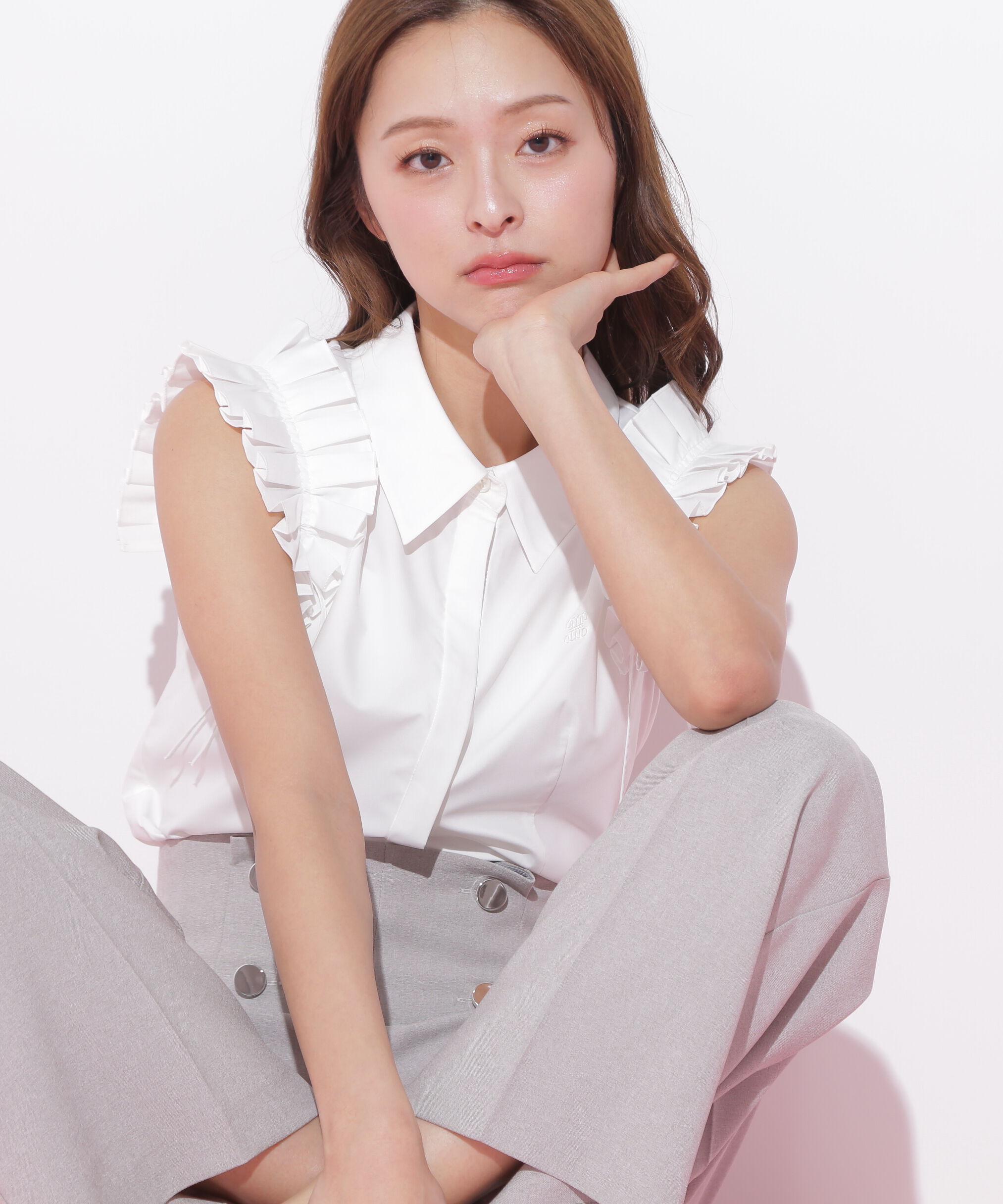  「ショルダーフリルブラウス」|シャツ・ブラウス|