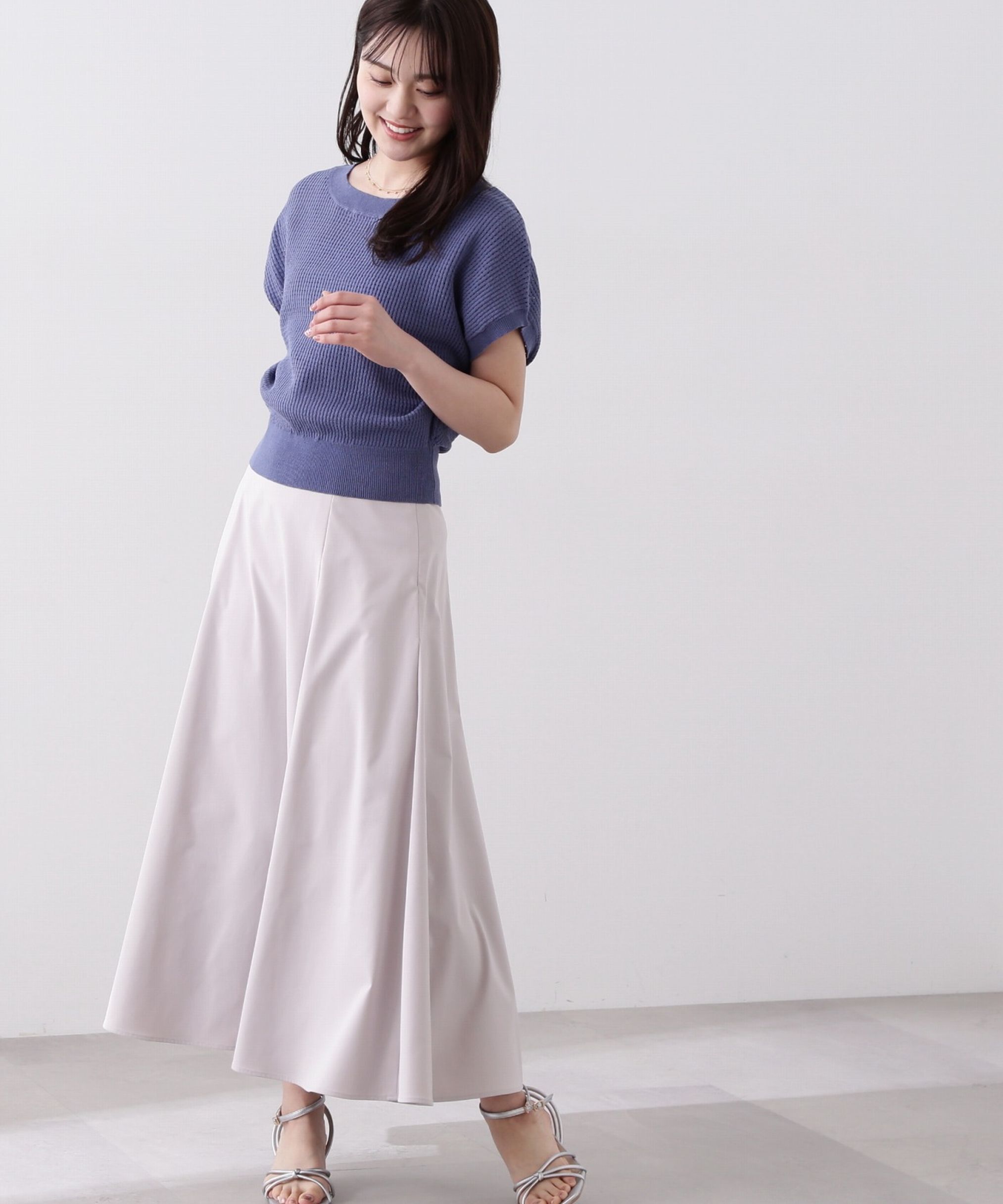 PROPORTION BODY DRESSING「バッククロスフレアスカート」|スカート|グレー