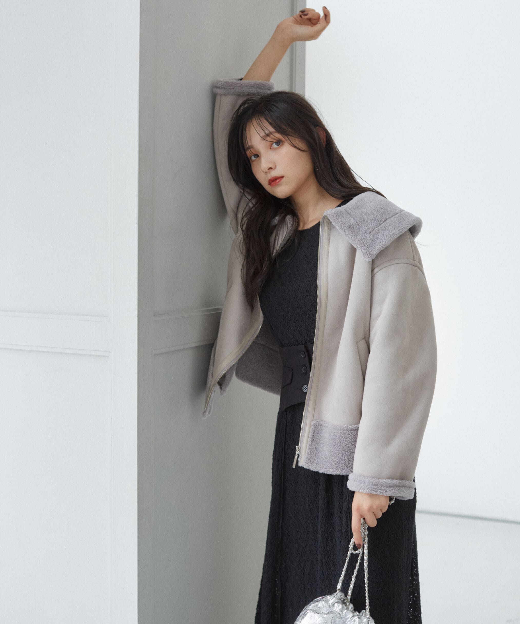 PROPORTION BODY DRESSING「フェイクムートンコート　24AW」|その他|グレー