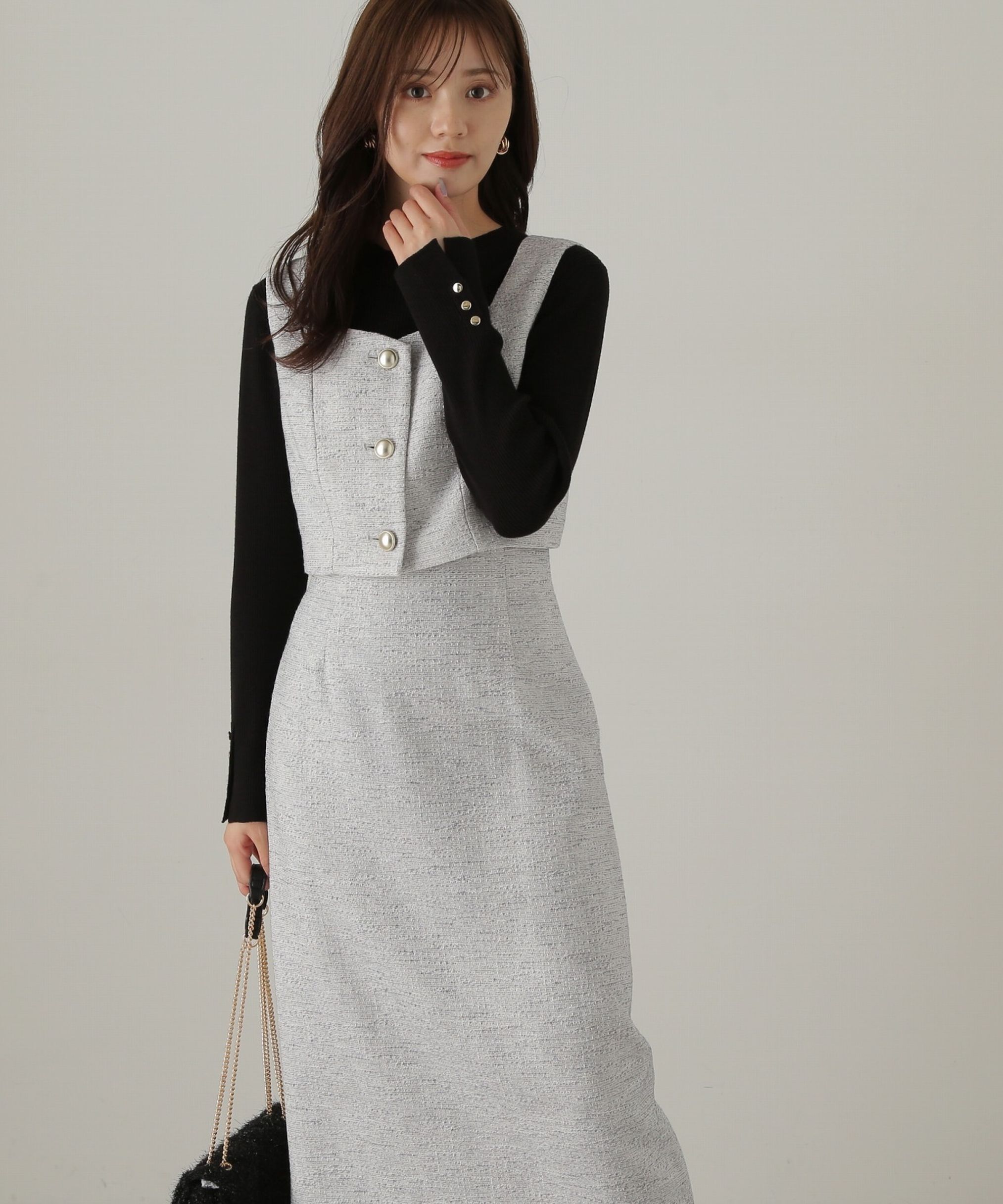 PROPORTION BODY DRESSING「ベーシックツイードビスチェ24AW」|シャツ・ブラウス|