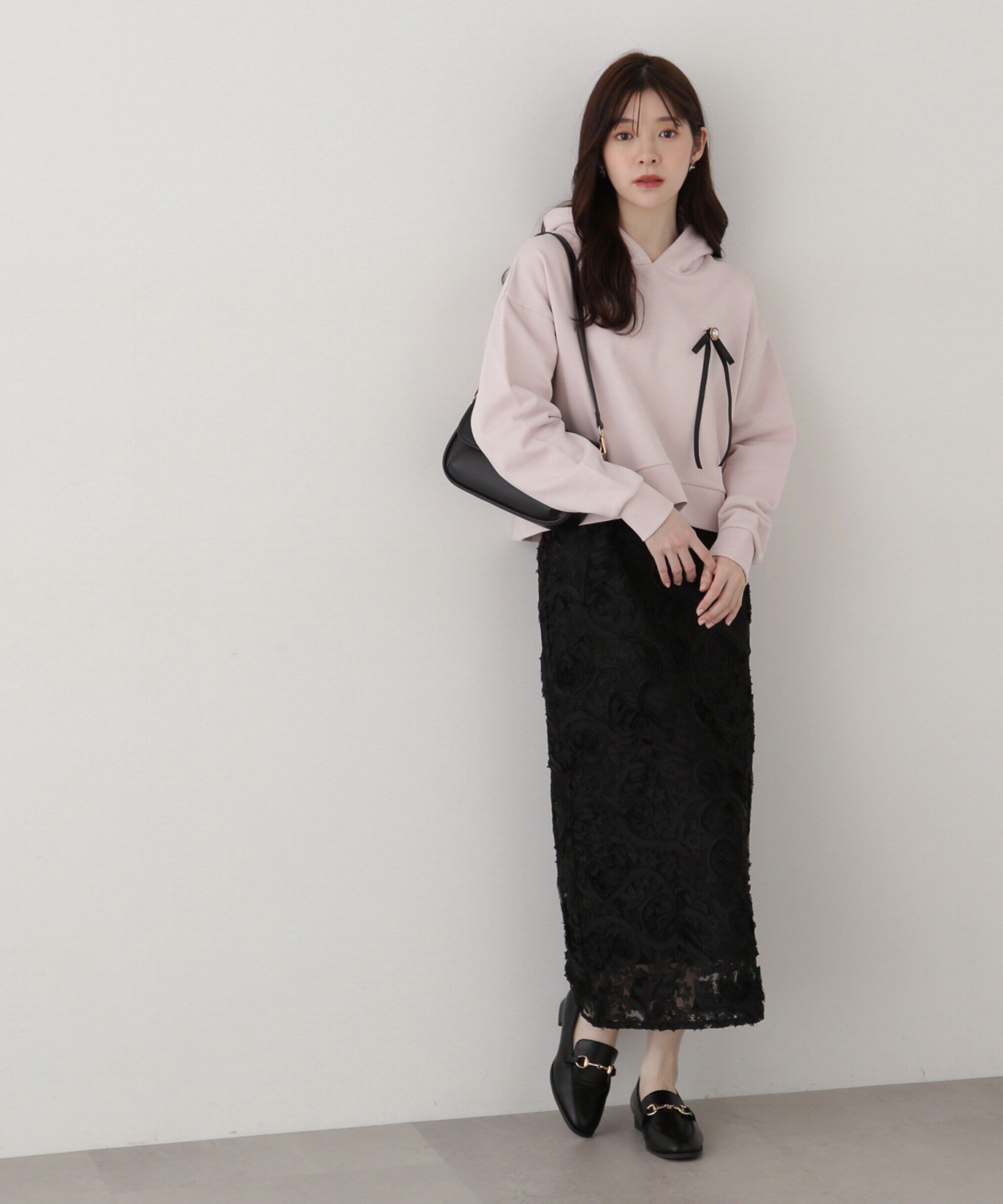 PROPORTION BODY DRESSING「リボンブローチ付きフーディー」|Tシャツ・カットソー|