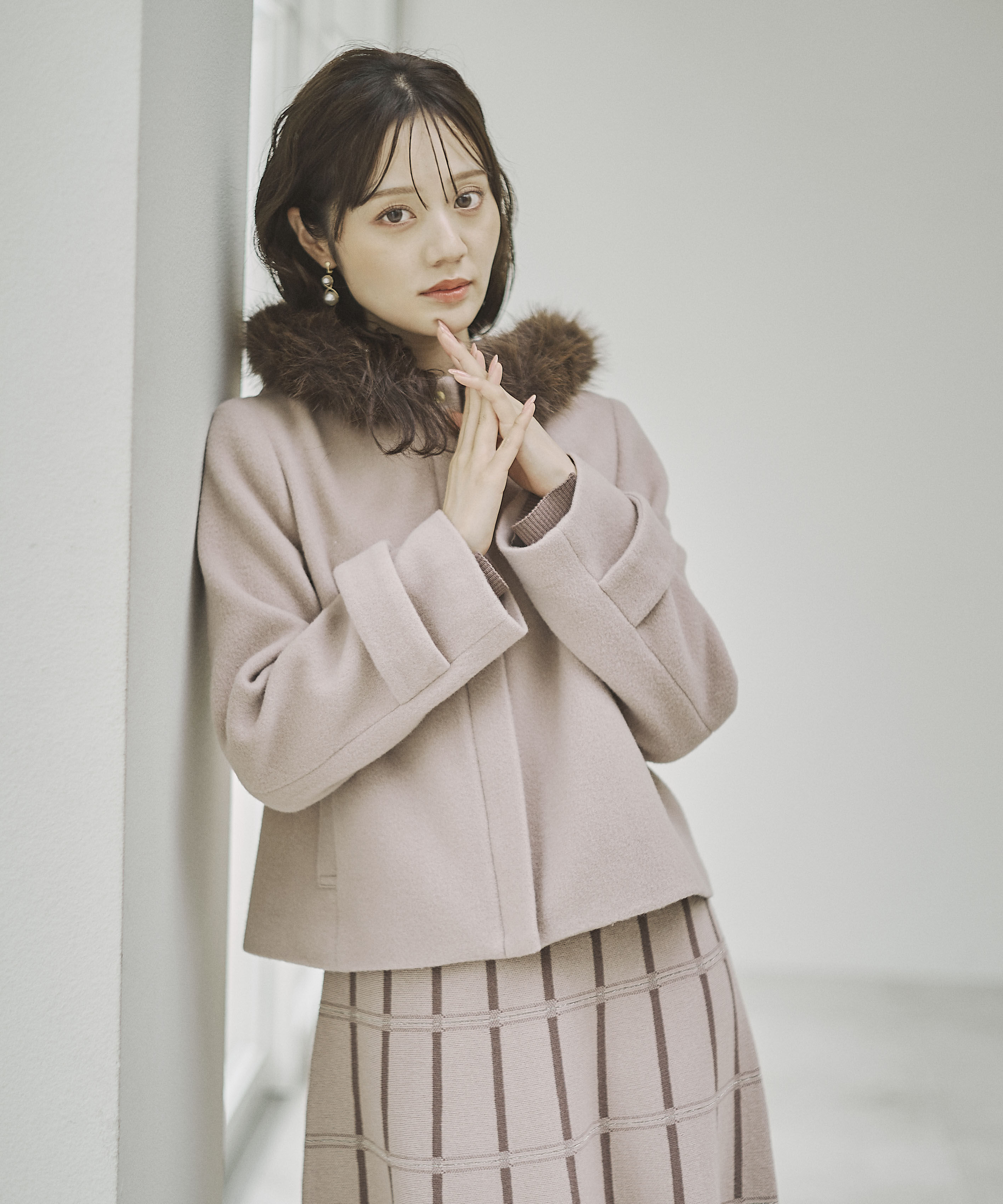 PROPORTION BODY DRESSING「モッサフードフェイクファーショートコート 25AW」|ブルゾン・スタジャン|