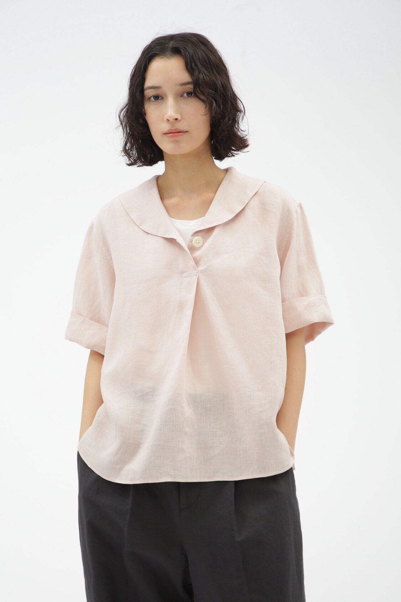  「LINEN VOILE」|シャツ・ブラウス|PALE PINK1