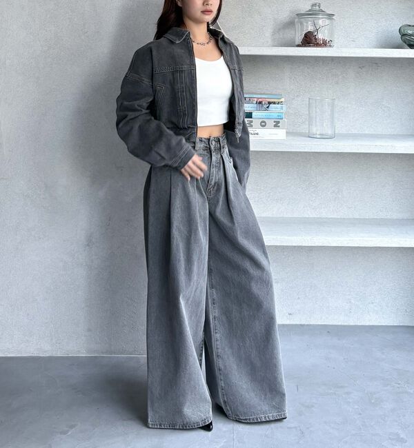 archives「デニムショートブルゾン」|テーラードジャケット|