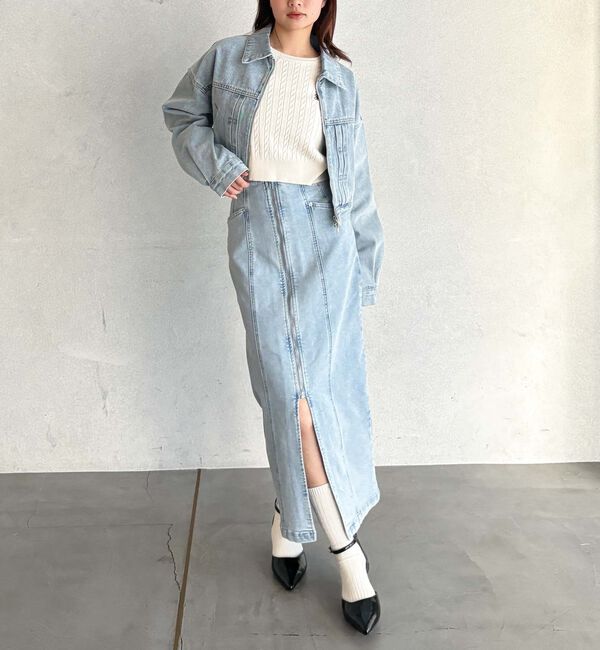 archives「デニムショートブルゾン」|テーラードジャケット|