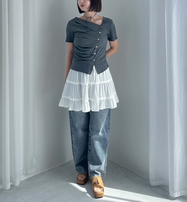 archives「アシメタックボタンカットＴＯＰＳ　５Ｓ」|Tシャツ・カットソー|