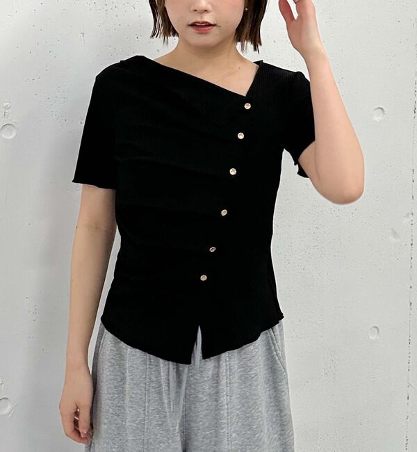 archives「アシメタックボタンカットＴＯＰＳ　５Ｓ」|Tシャツ・カットソー|