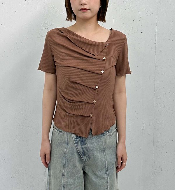 archives「アシメタックボタンカットＴＯＰＳ　５Ｓ」|Tシャツ・カットソー|