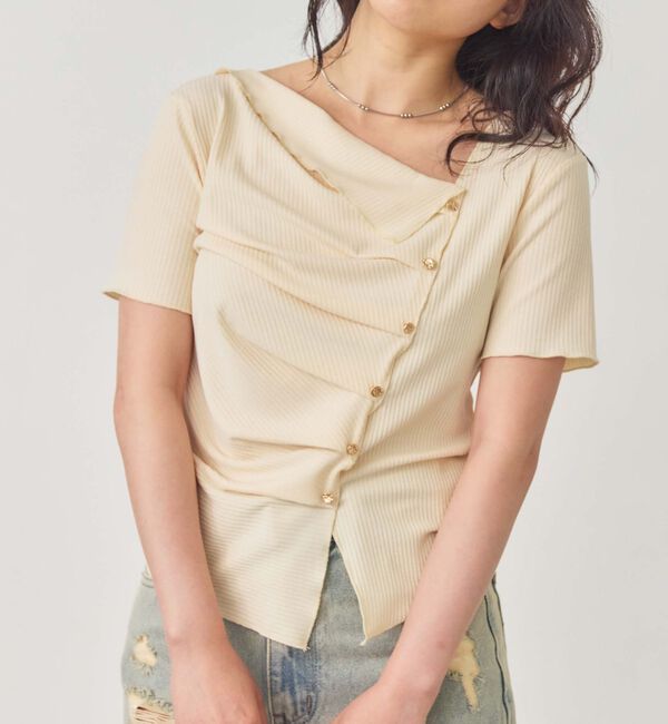 archives「アシメタックボタンカットＴＯＰＳ　５Ｓ」|Tシャツ・カットソー|