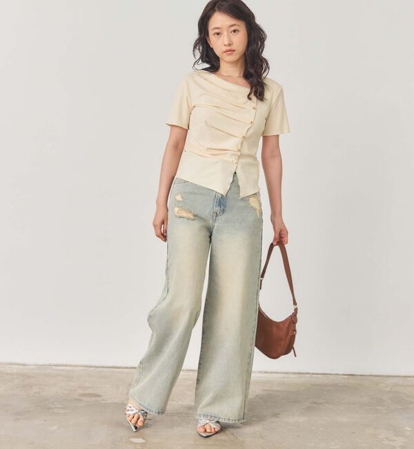 archives「アシメタックボタンカットＴＯＰＳ　５Ｓ」|Tシャツ・カットソー|