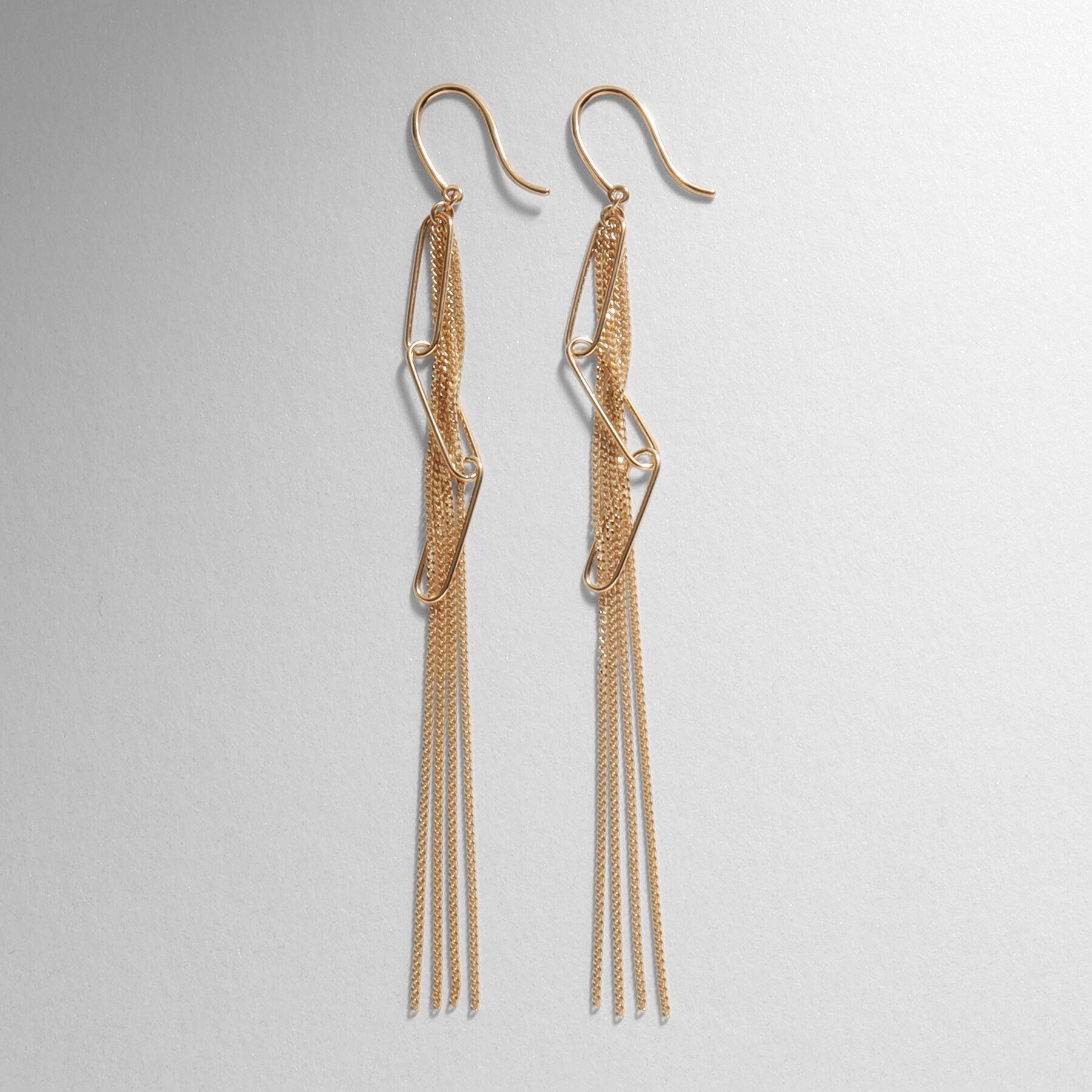 COCOSHNIK「K10PCロングウェーブインチェーン フックピアス」|ピアス|