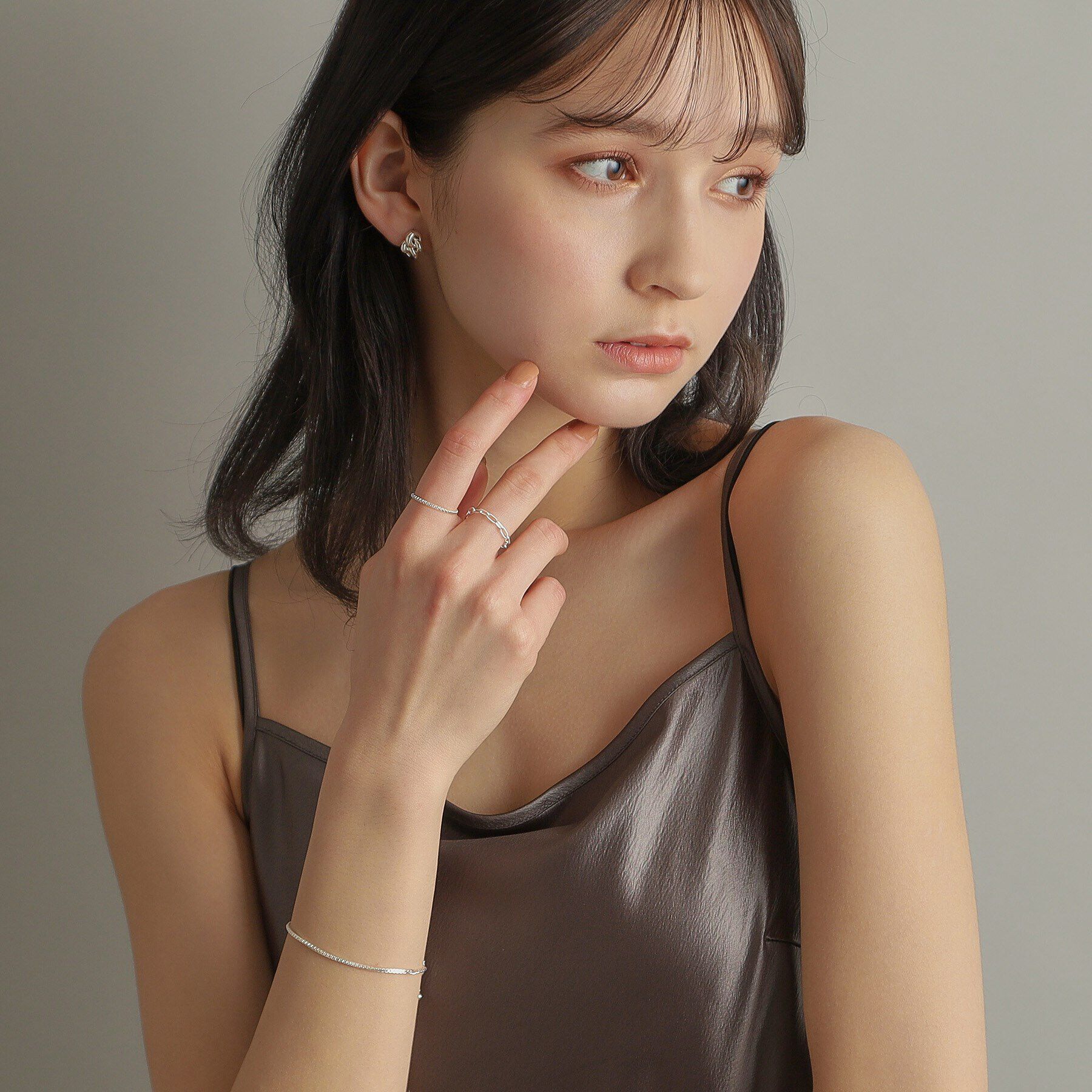 COCOSHNIK ONKITSCH「シルバー チェーンリング フラットケーブル」|リング|