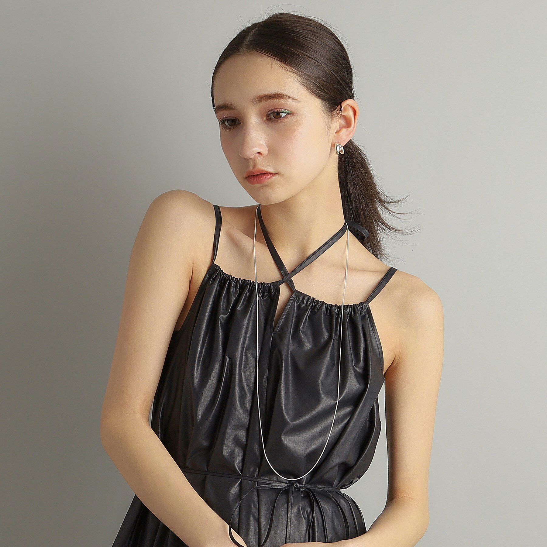 COCOSHNIK ONKITSCH「シルバー デザインチェーン スネークネックレス（90cm）」|ネックレス|