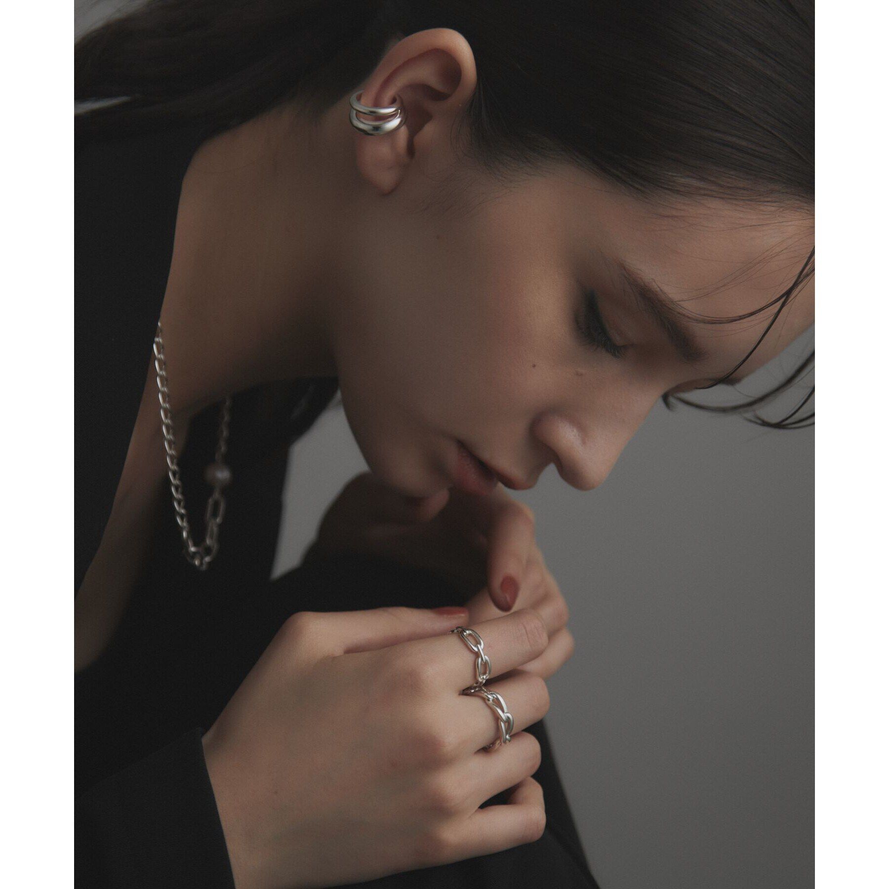 COCOSHNIK ONKITSCH「シルバー ケーブルチェーンモチーフリング」|リング|