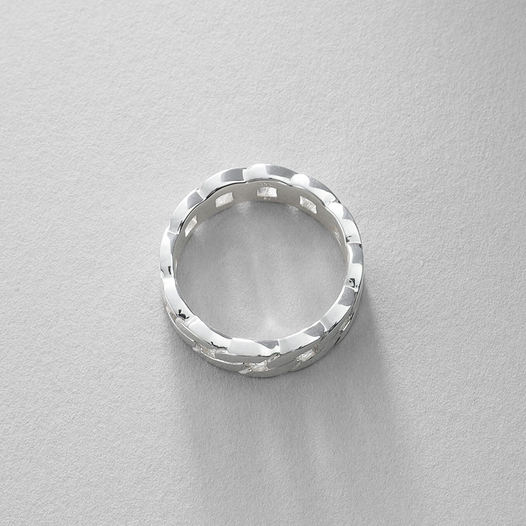 COCOSHNIK ONKITSCH「シルバー フラットカーブチェーンモチーフリング」|リング|