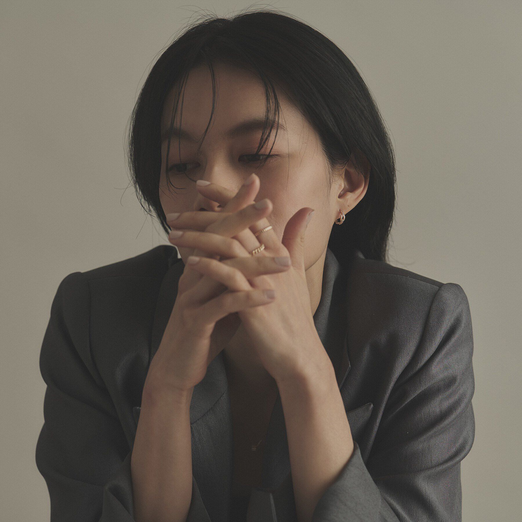 COCOSHNIK「K10ダイヤモンド ケーブルチェーンモチーフ 中折れピアス」|ピアス|