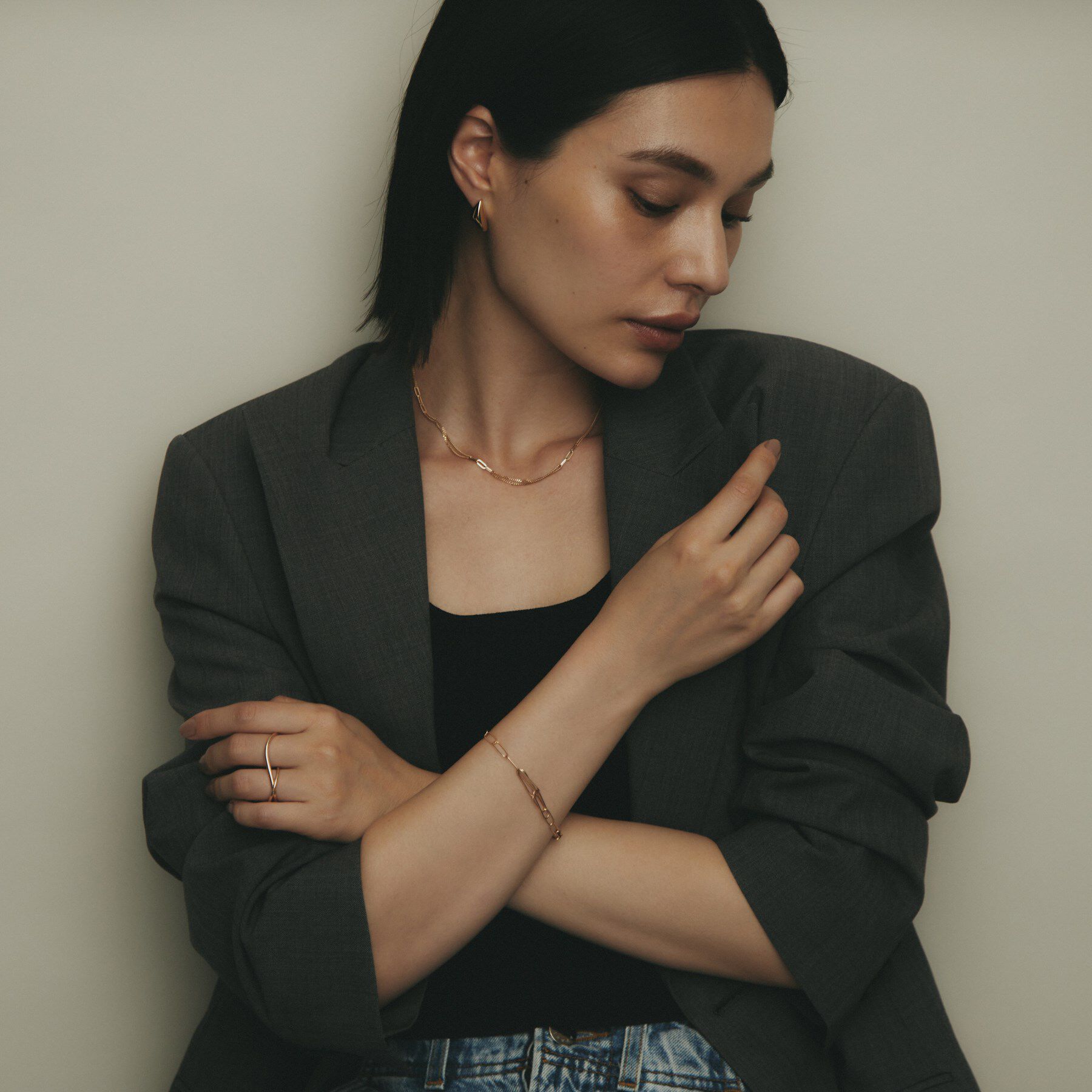 COCOSHNIK「K10中空プリムキヘイループステーション ネックレス」|ネックレス|