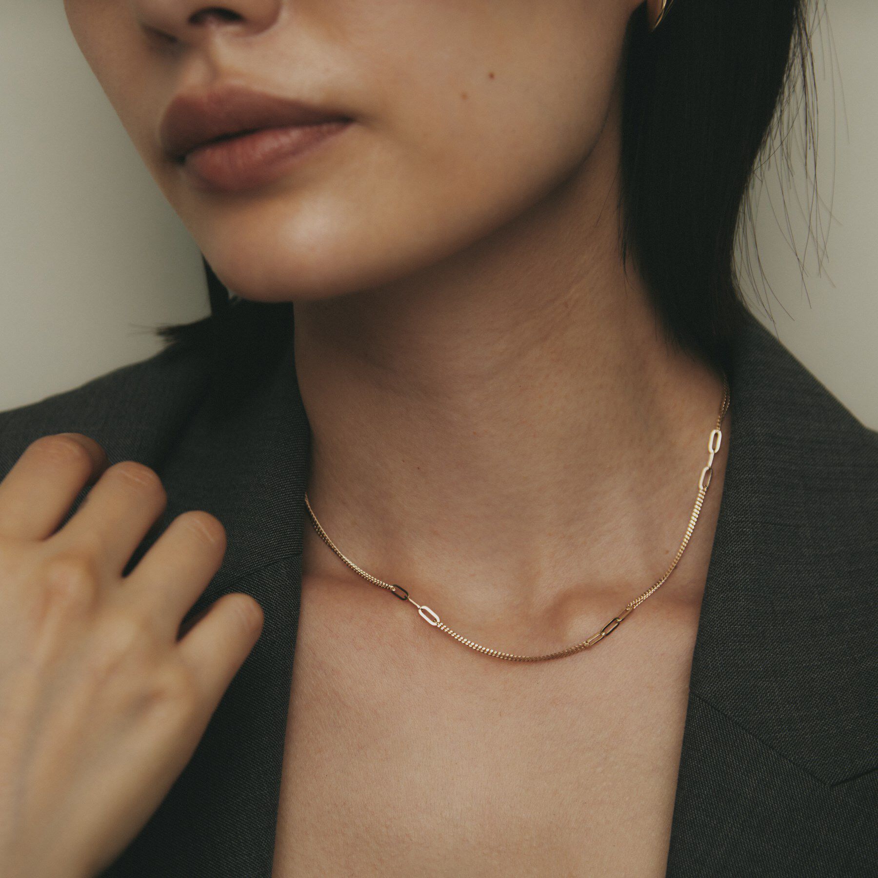 COCOSHNIK「K10中空プリムキヘイループステーション ネックレス」|ネックレス|