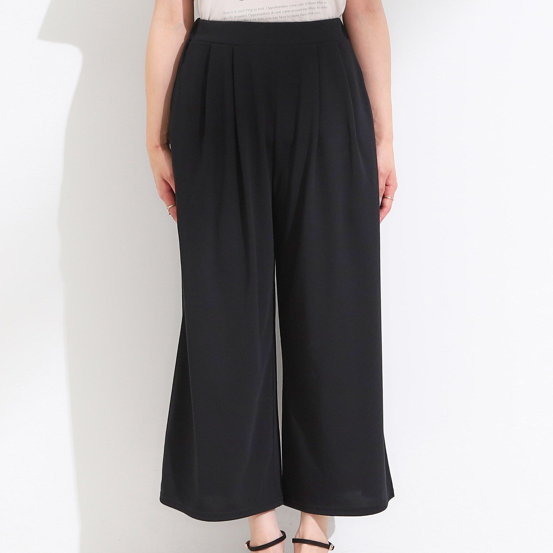 SHOO･LA･RUE「【ひんやり/2点セット】コーデに悩まず決まる トップス＋ガウチョパンツ」|スーツ|