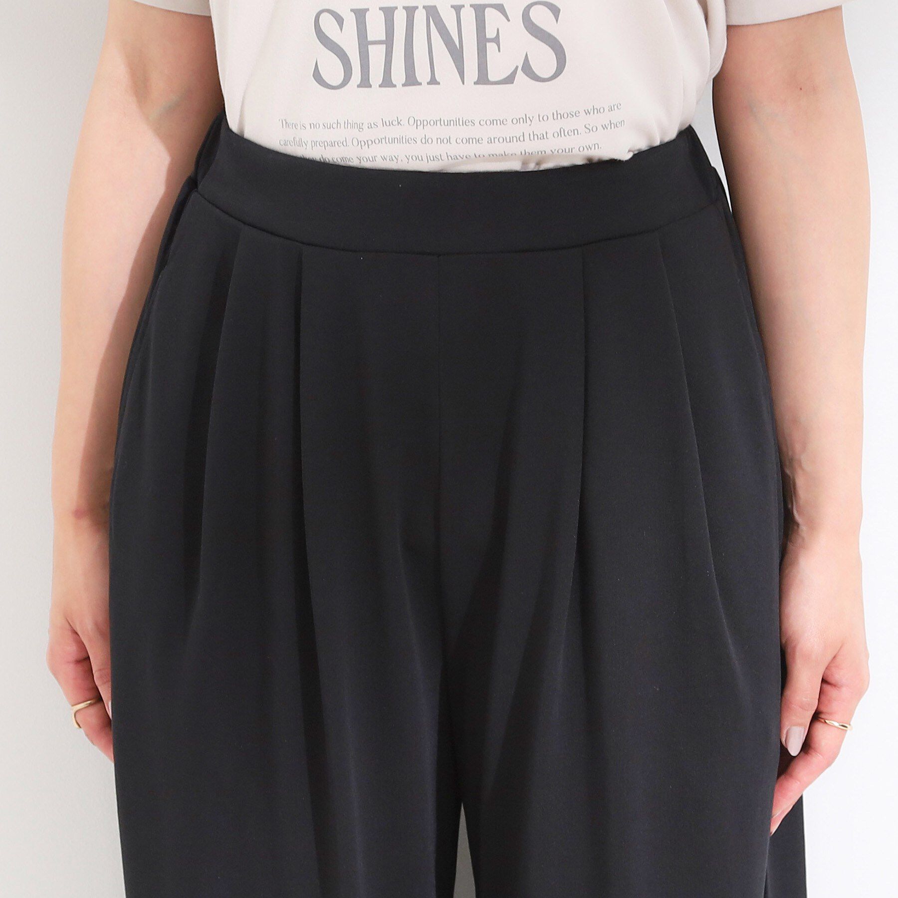 SHOO･LA･RUE「【ひんやり/2点セット】コーデに悩まず決まる トップス＋ガウチョパンツ」|スーツ|