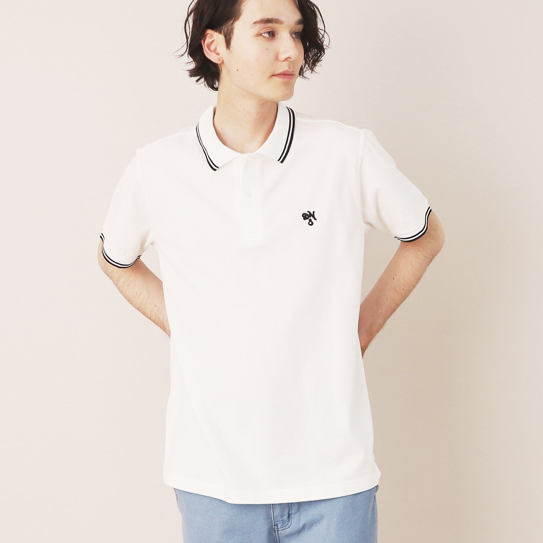 Dessin「刺繍入りポロシャツ」|ポロシャツ|ホワイト(001)