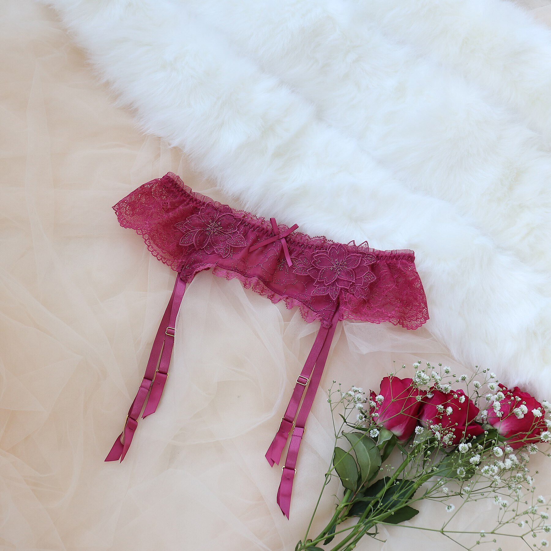 Risa Magli「ジョエル ガーターベルト」|インナー|ローズ(062)